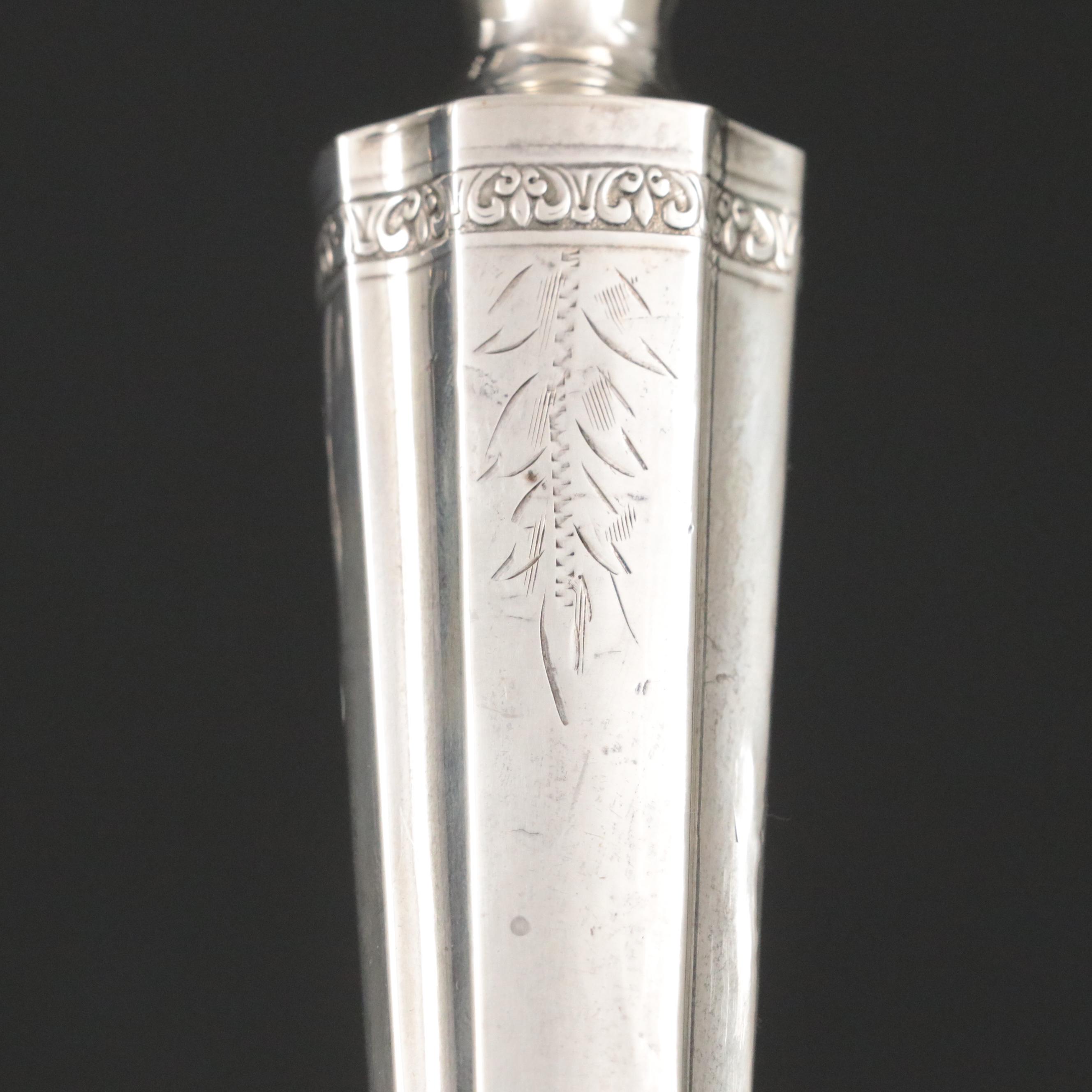 Sterling Silver Candlesticks with Sterling Silver Creamer and Open Sugar Bowl