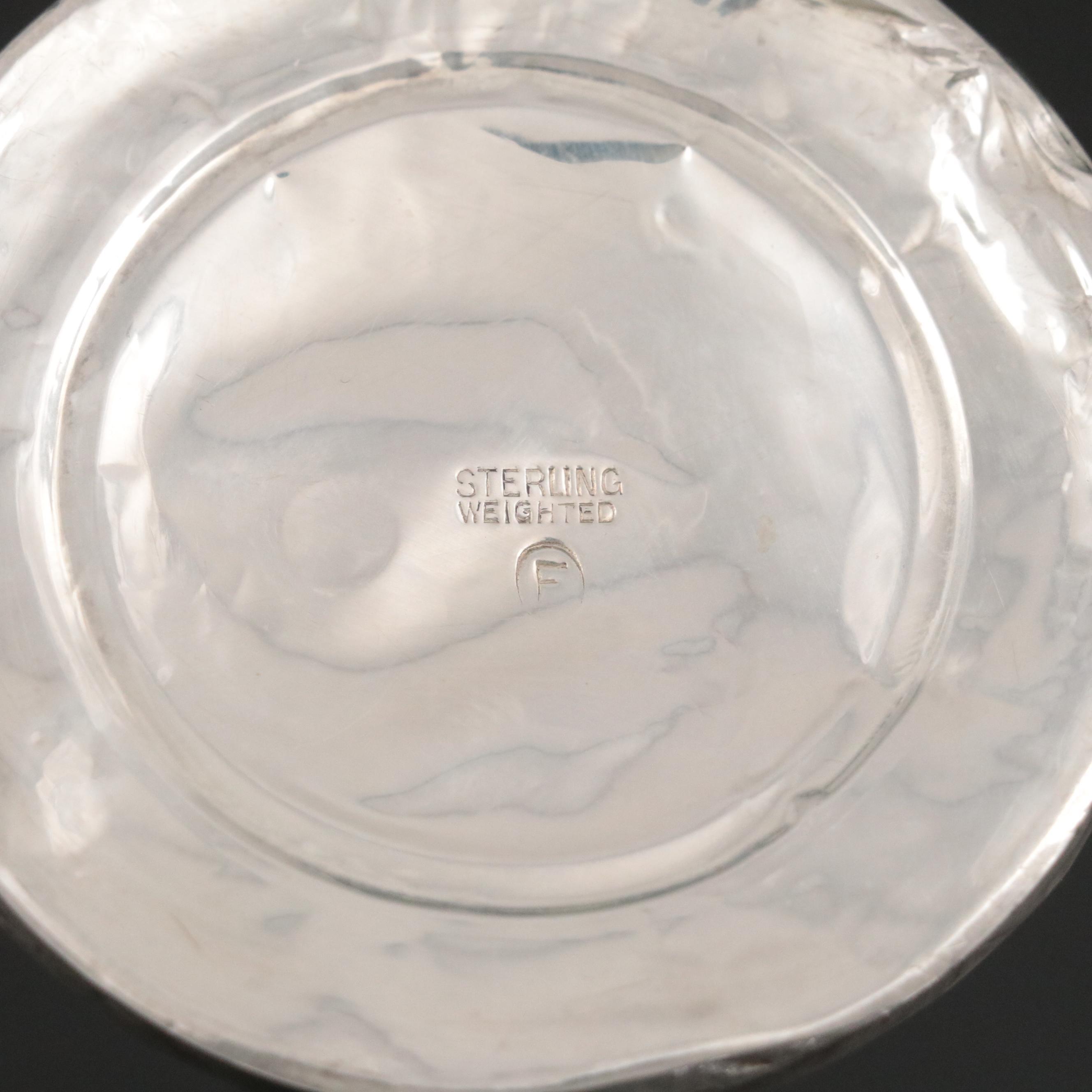 Sterling Silver Candlesticks with Sterling Silver Creamer and Open Sugar Bowl