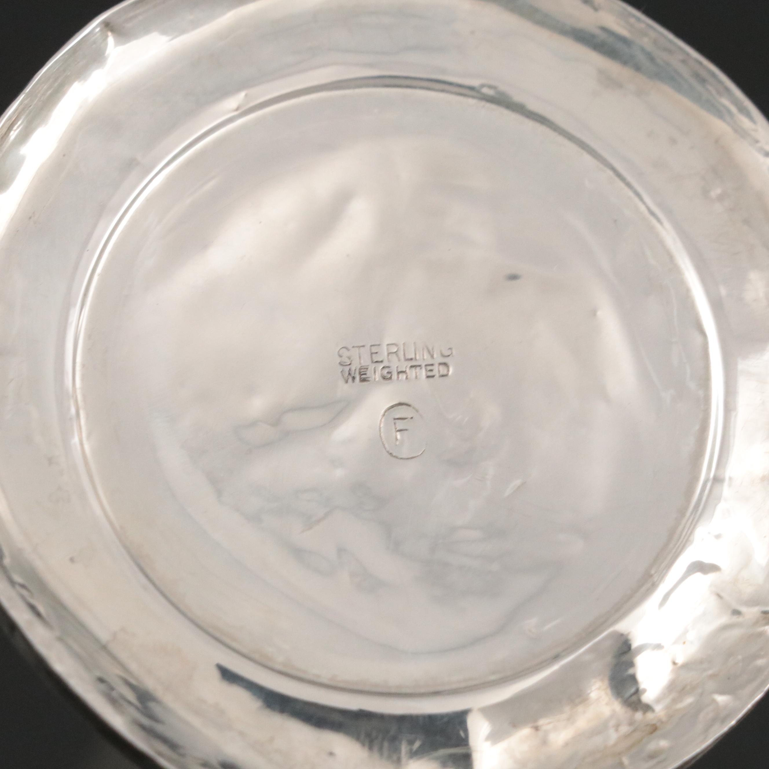 Sterling Silver Candlesticks with Sterling Silver Creamer and Open Sugar Bowl