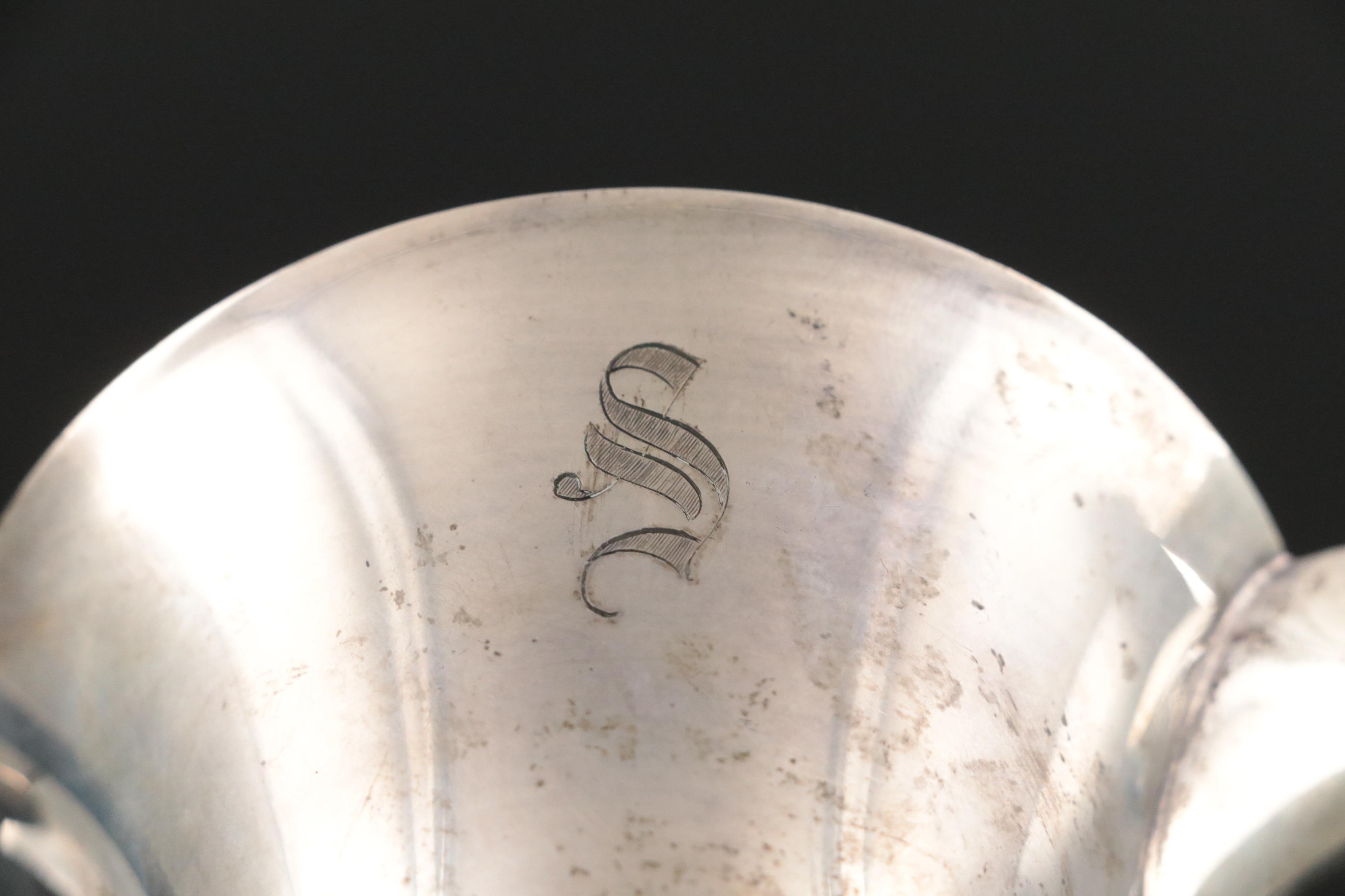 Sterling Silver Candlesticks with Sterling Silver Creamer and Open Sugar Bowl