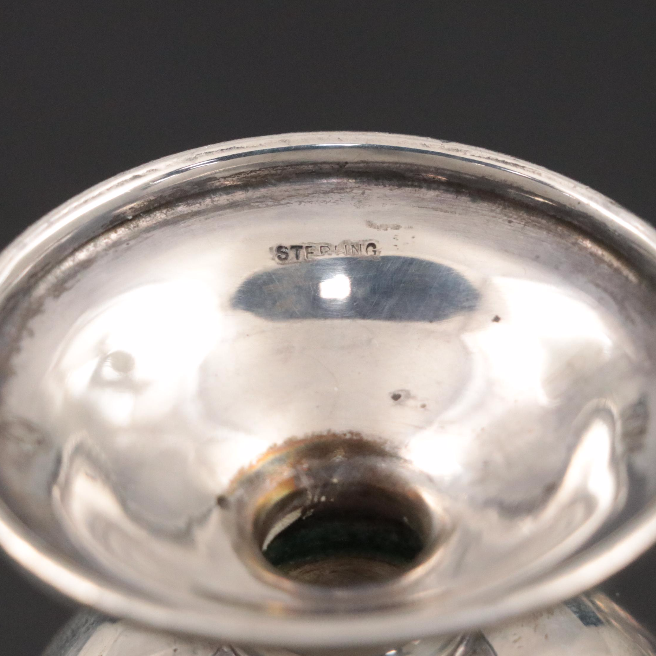 Sterling Silver Candlesticks with Sterling Silver Creamer and Open Sugar Bowl