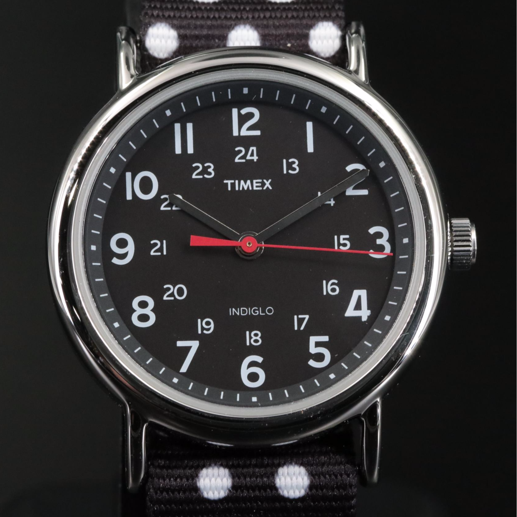Timex Weekender 38 mm Black Dial Quartz Watch with Reversible Strap