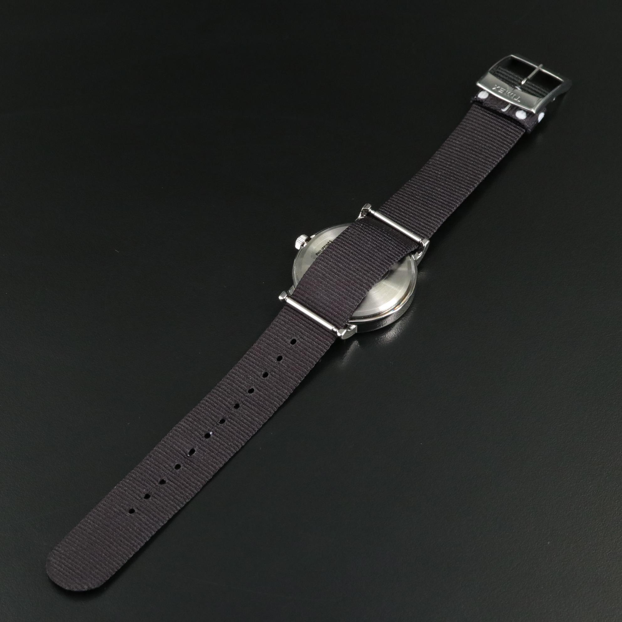 Timex Weekender 38 mm Black Dial Quartz Watch with Reversible Strap