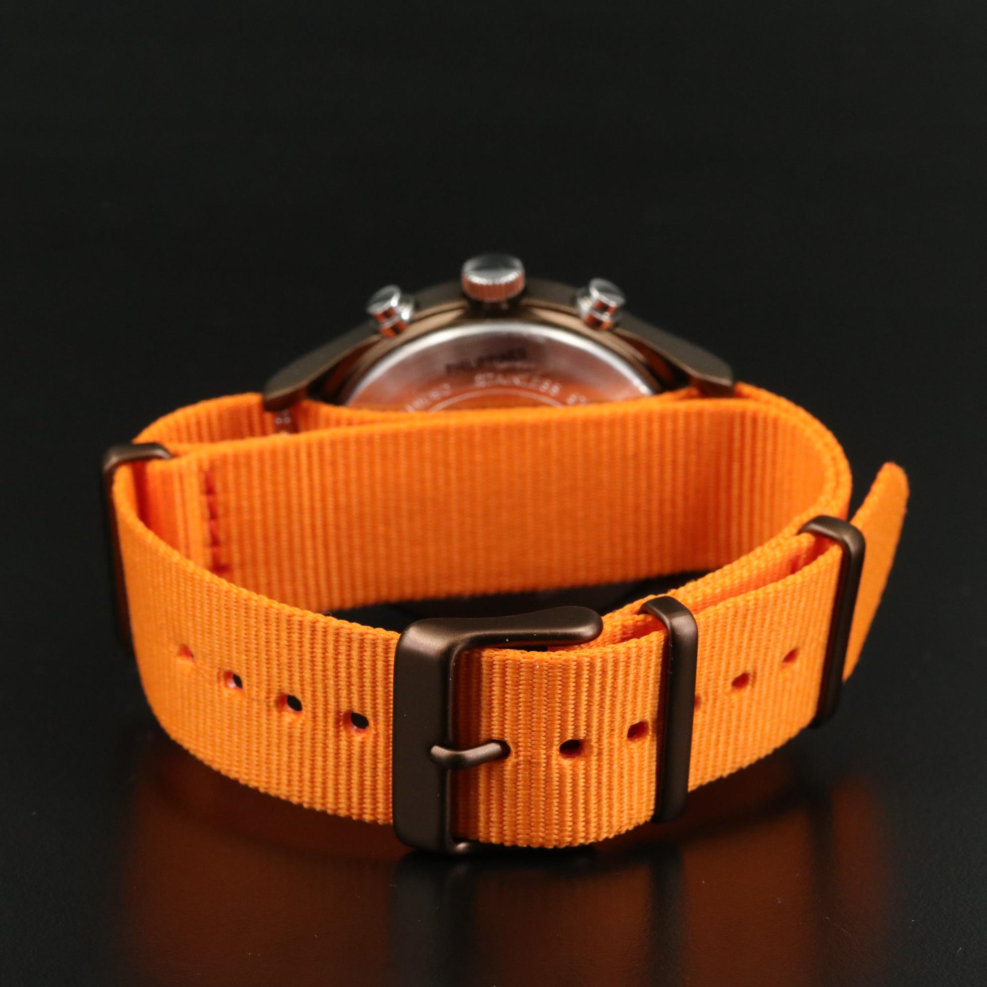 Timex MK1 Aluminum Quartz Chronograph with Orange Nylon Strap