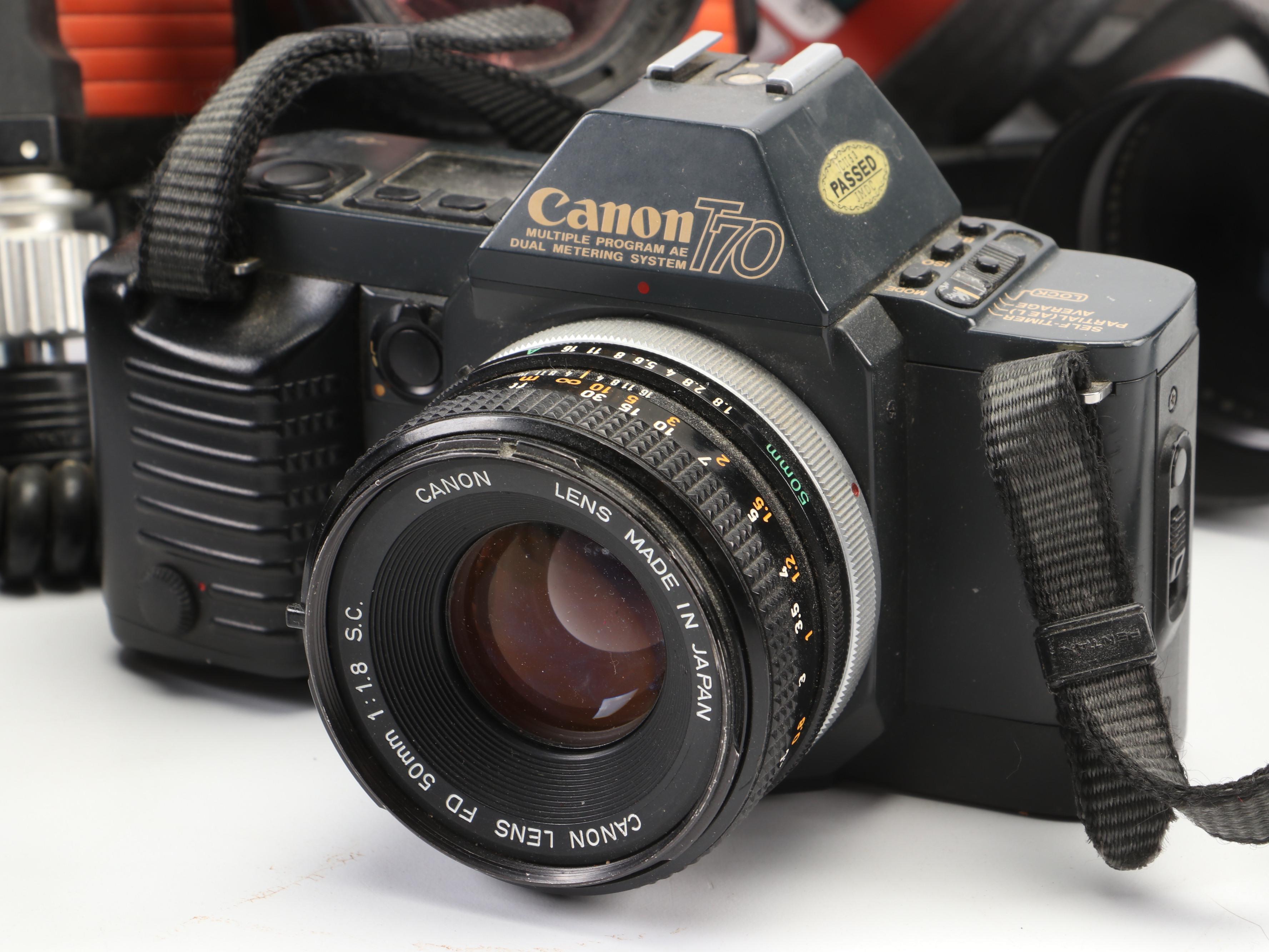 Canon, Minolta, Konica Film and Digital Cameras With Nikonos Underwater Camera