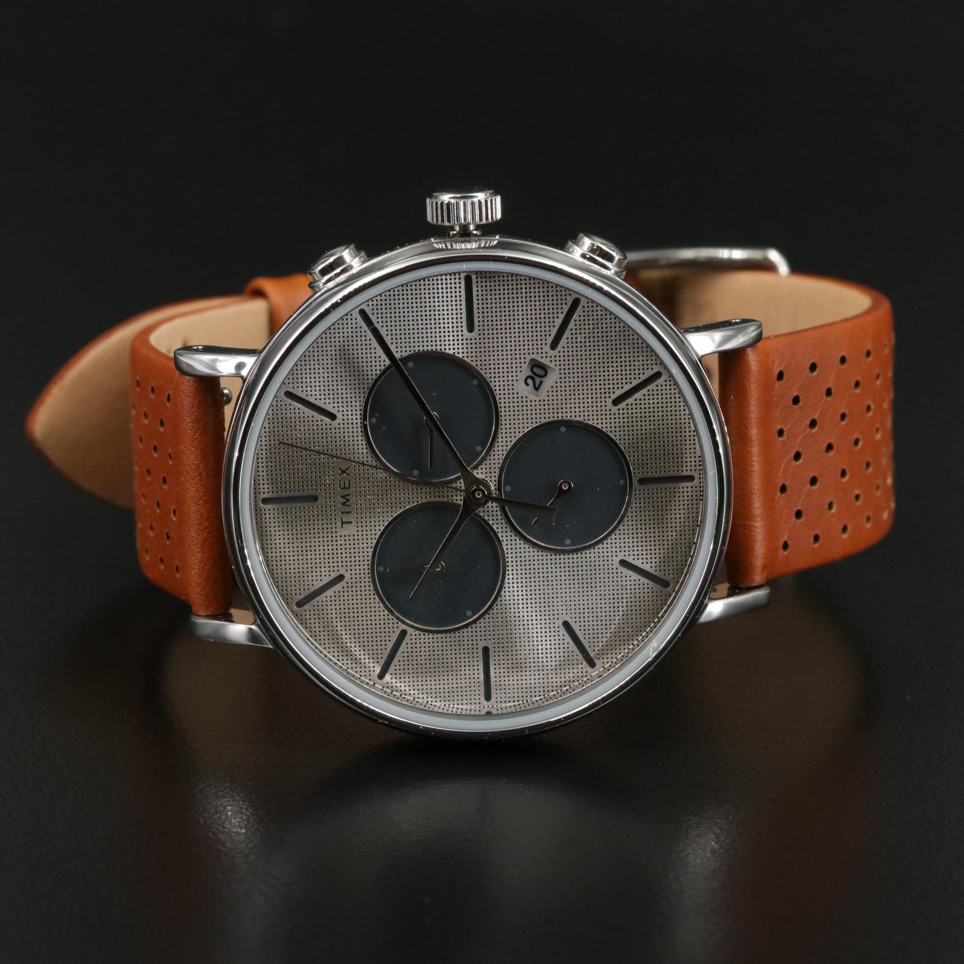 Timex Fairfield Supernova Chronograph Quartz Watch with Leather Strap