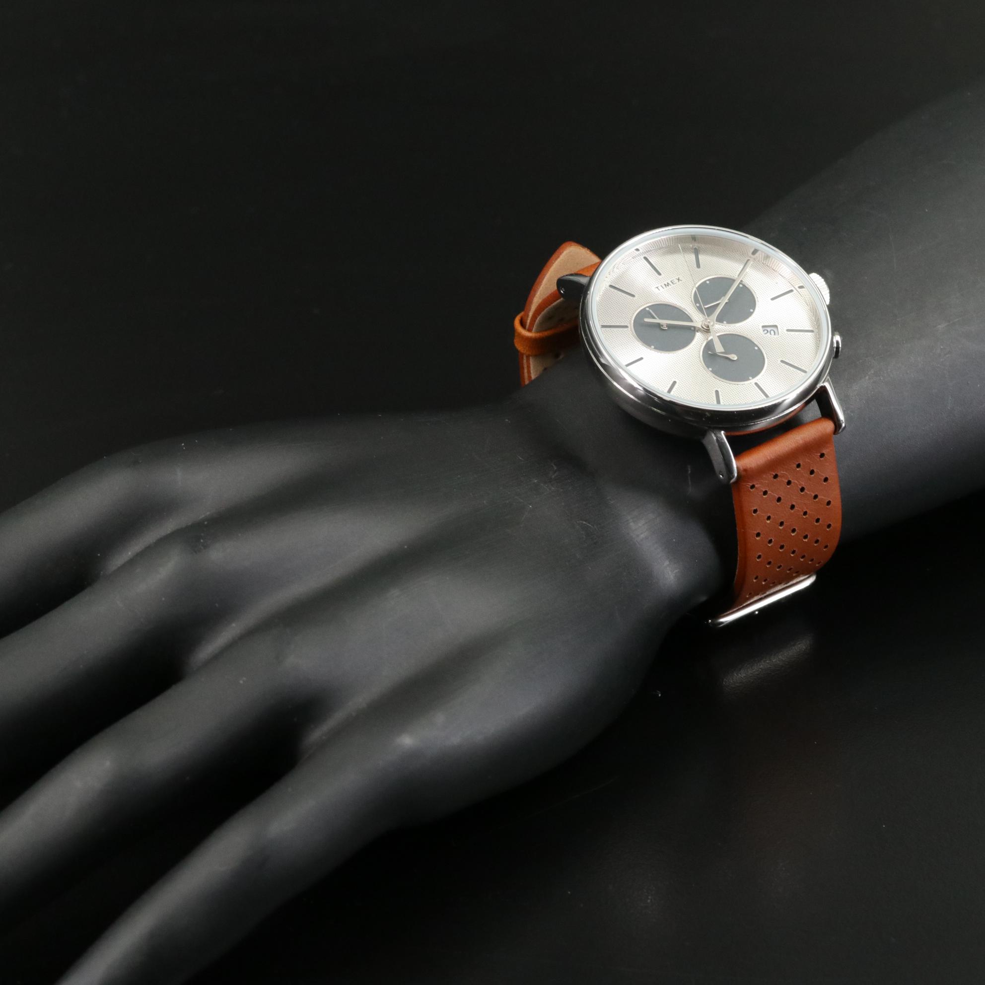 Timex Fairfield Supernova Chronograph Quartz Watch with Leather Strap