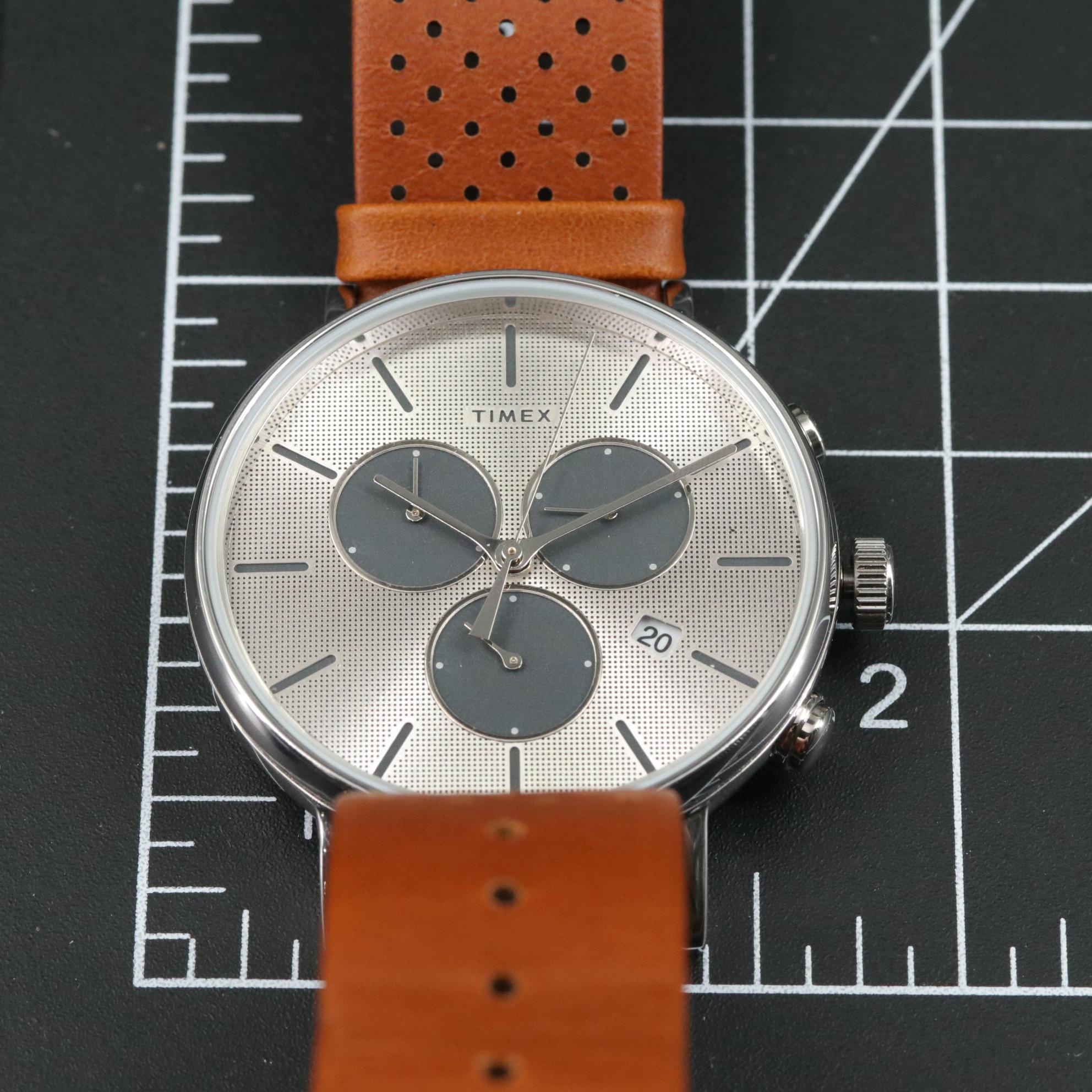 Timex Fairfield Supernova Chronograph Quartz Watch with Leather Strap