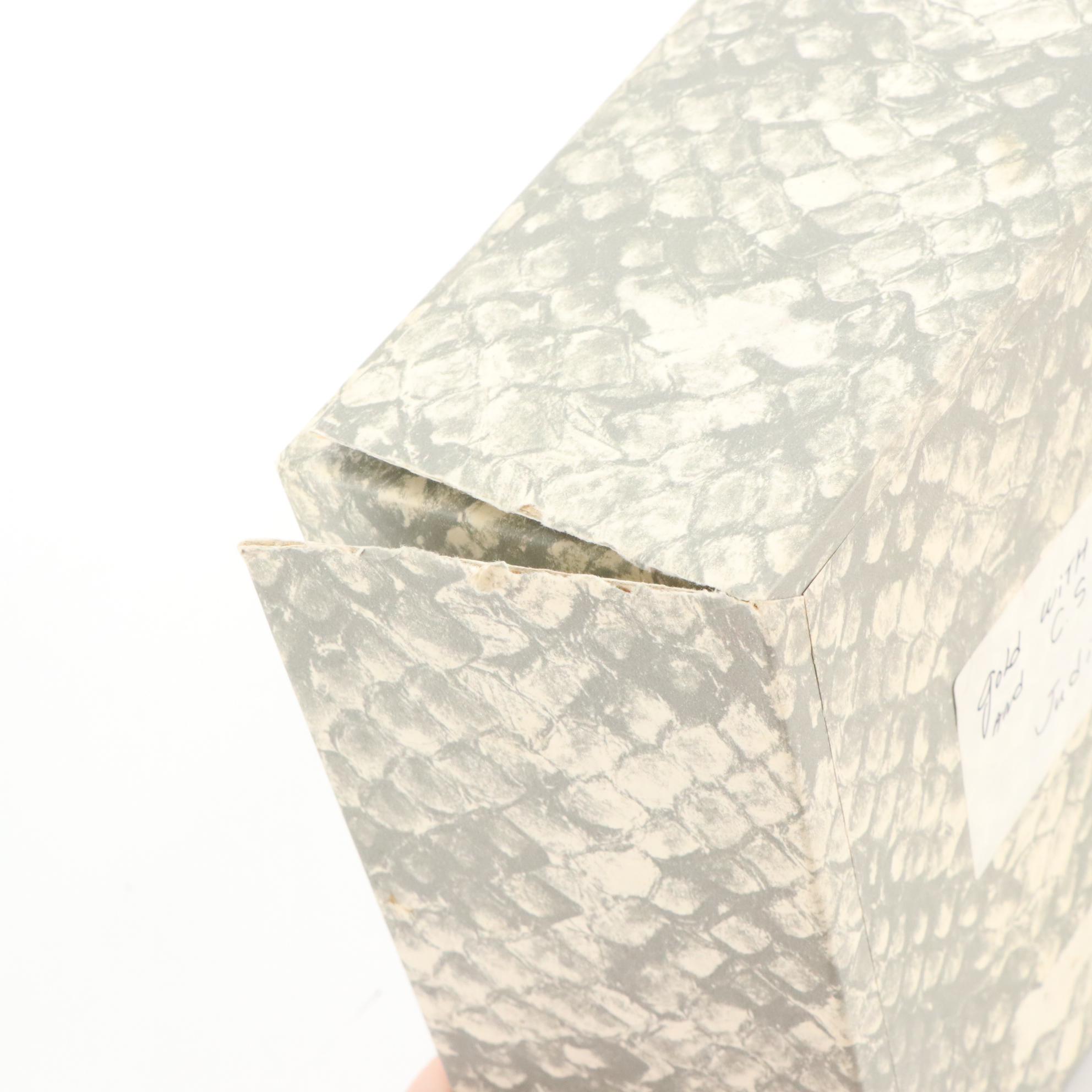 Judith Leiber for Saks Fifth Avenue Brushed Gold Tone Rhinestone Minaudière, Box