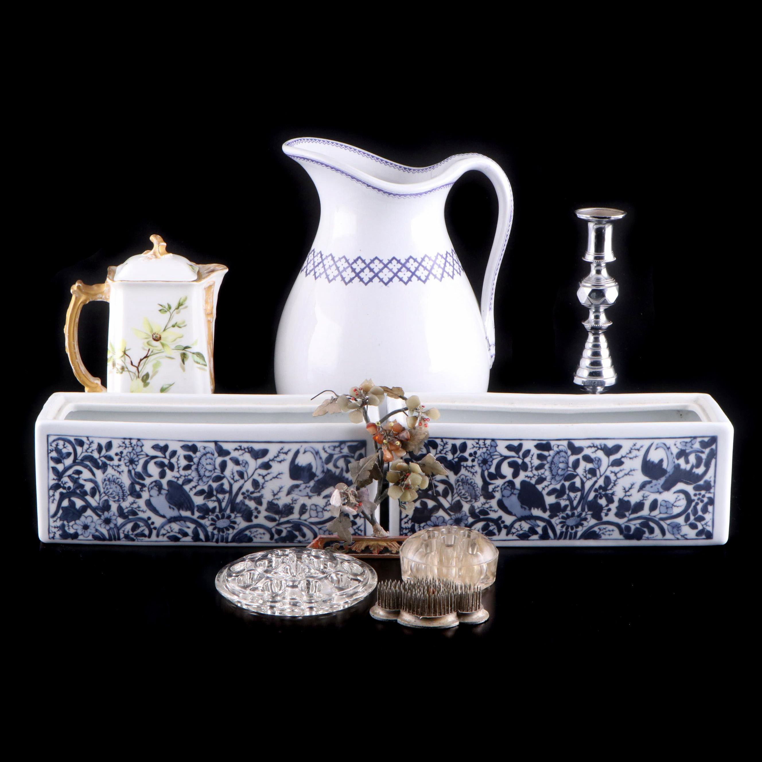 Rijksmuseum Delft Blue Flower Holders, Beehive Candlestick