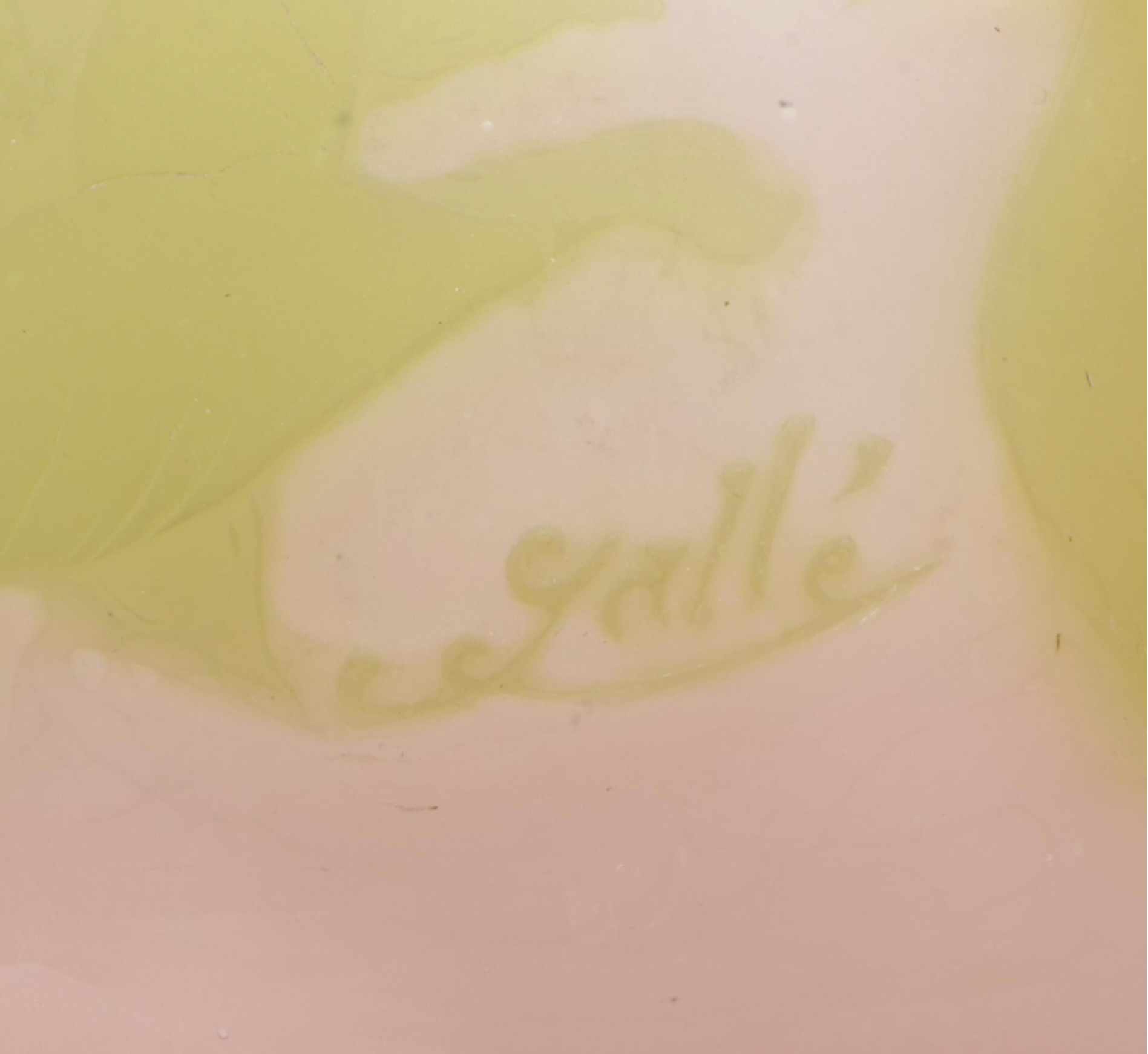 Gallé Pink and Green Cameo Glass Bottle Vase, Early 20th Century