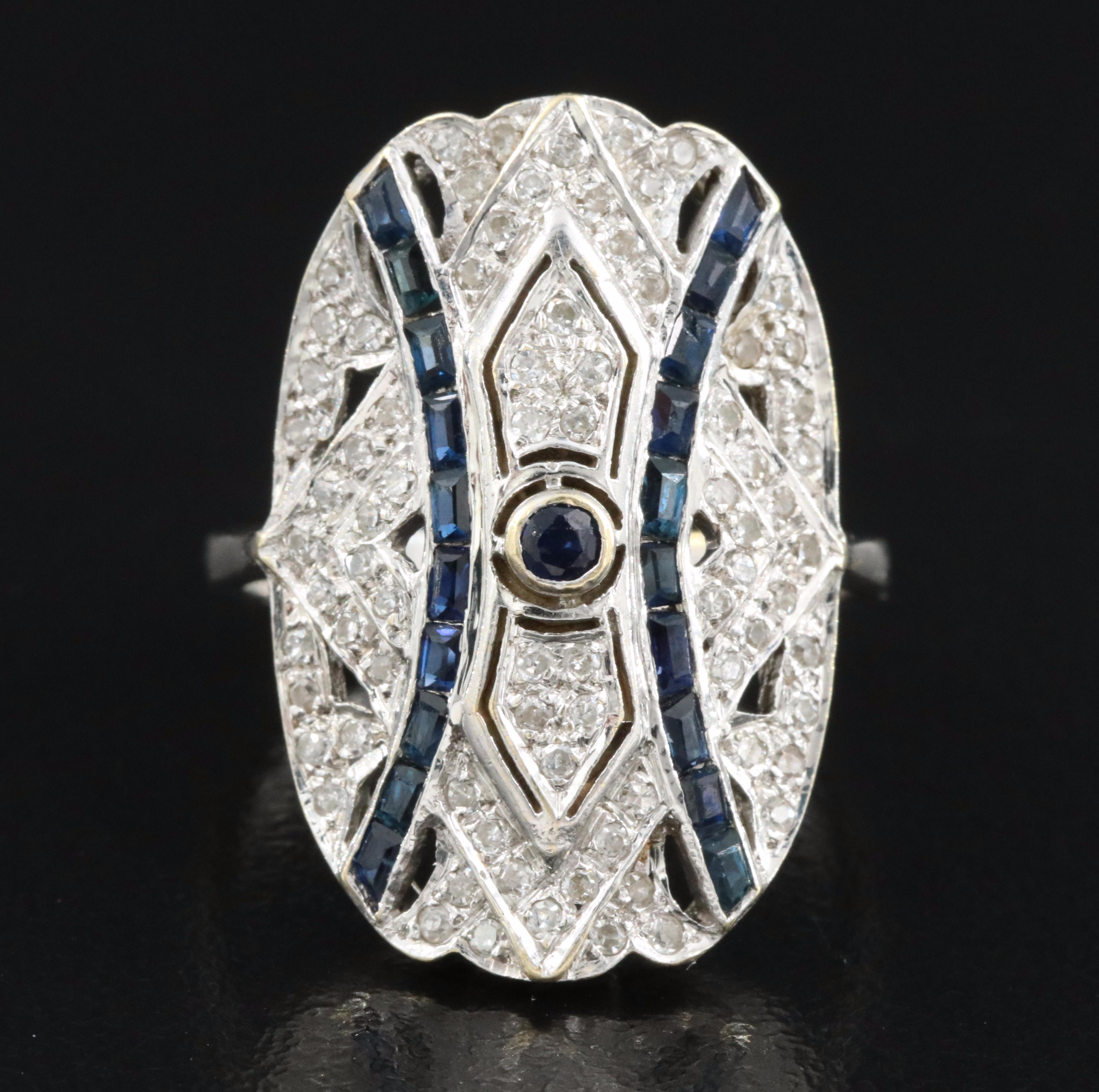 Vintage 14K Sapphire and Diamond Ring
