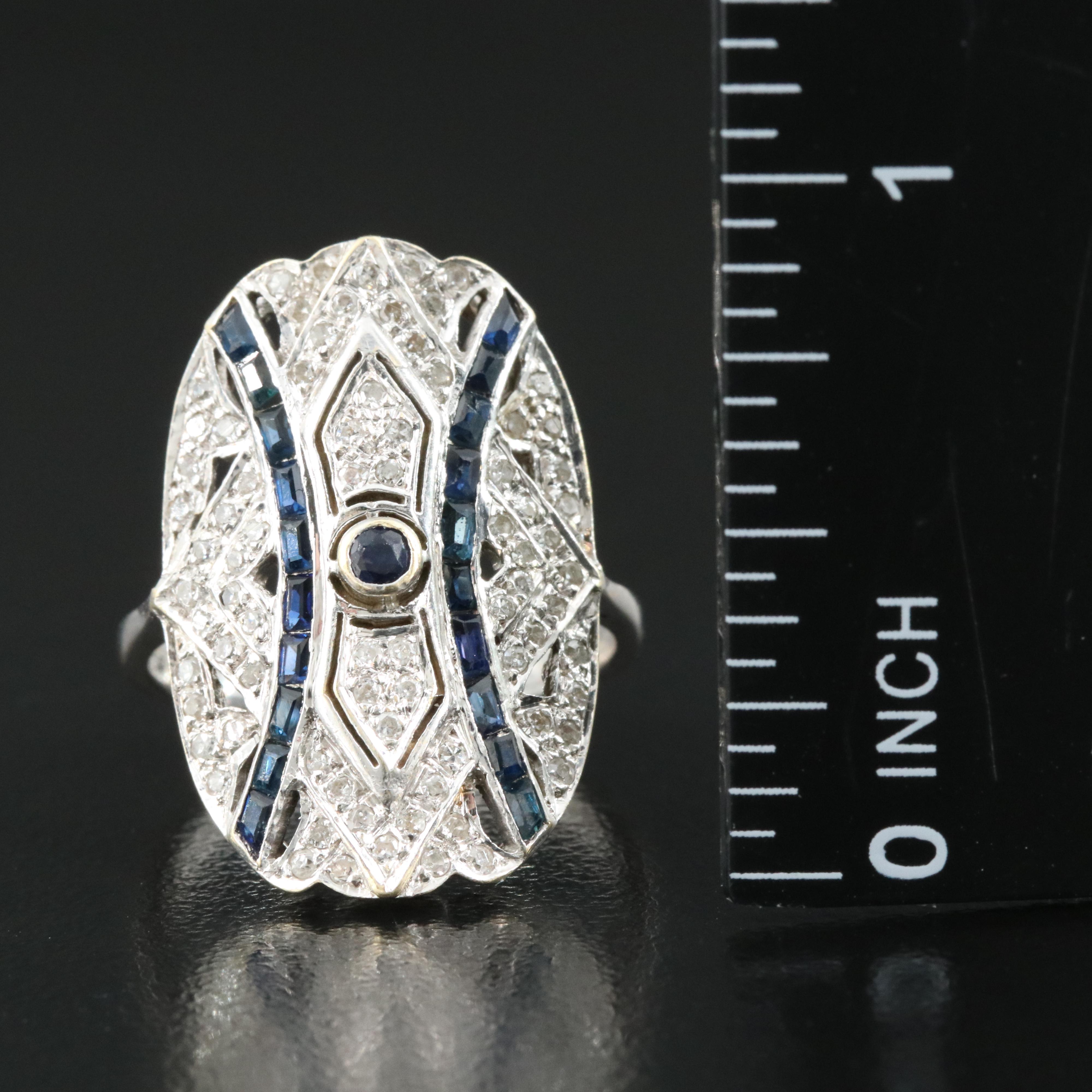Vintage 14K Sapphire and Diamond Ring