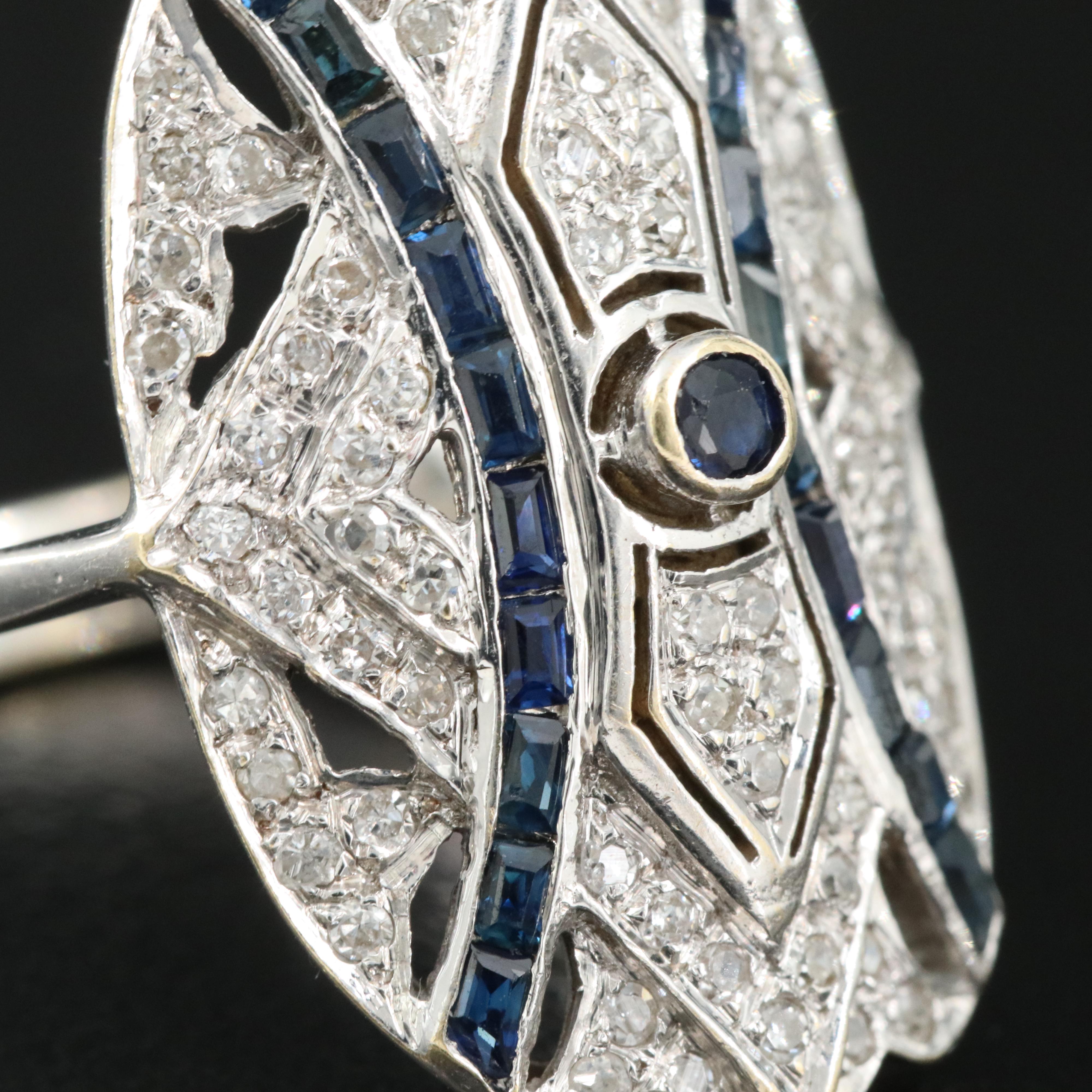 Vintage 14K Sapphire and Diamond Ring