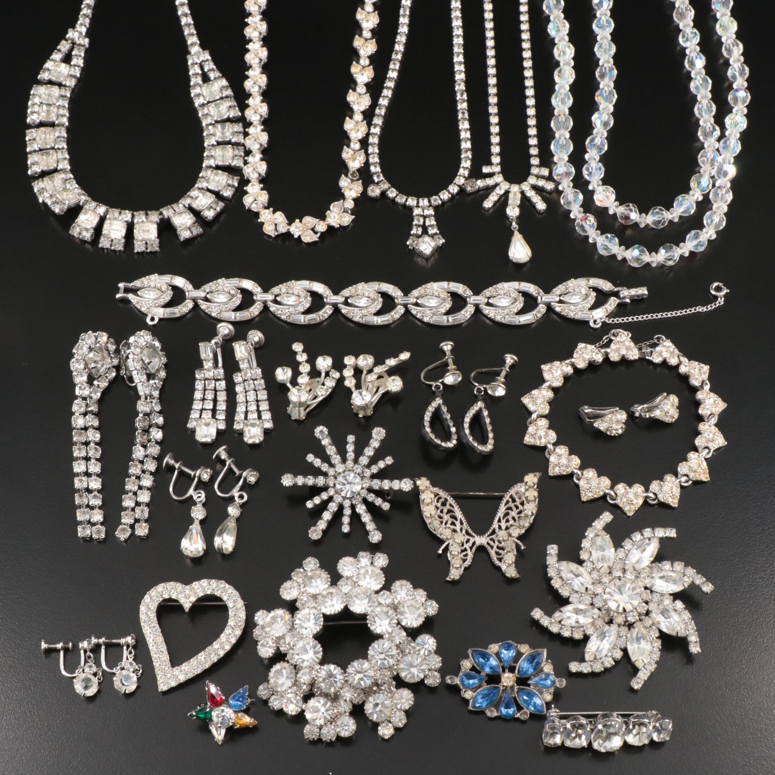 Juliana Brooch and Aurora Borealis Featured in Vintage Jewelry Assortment