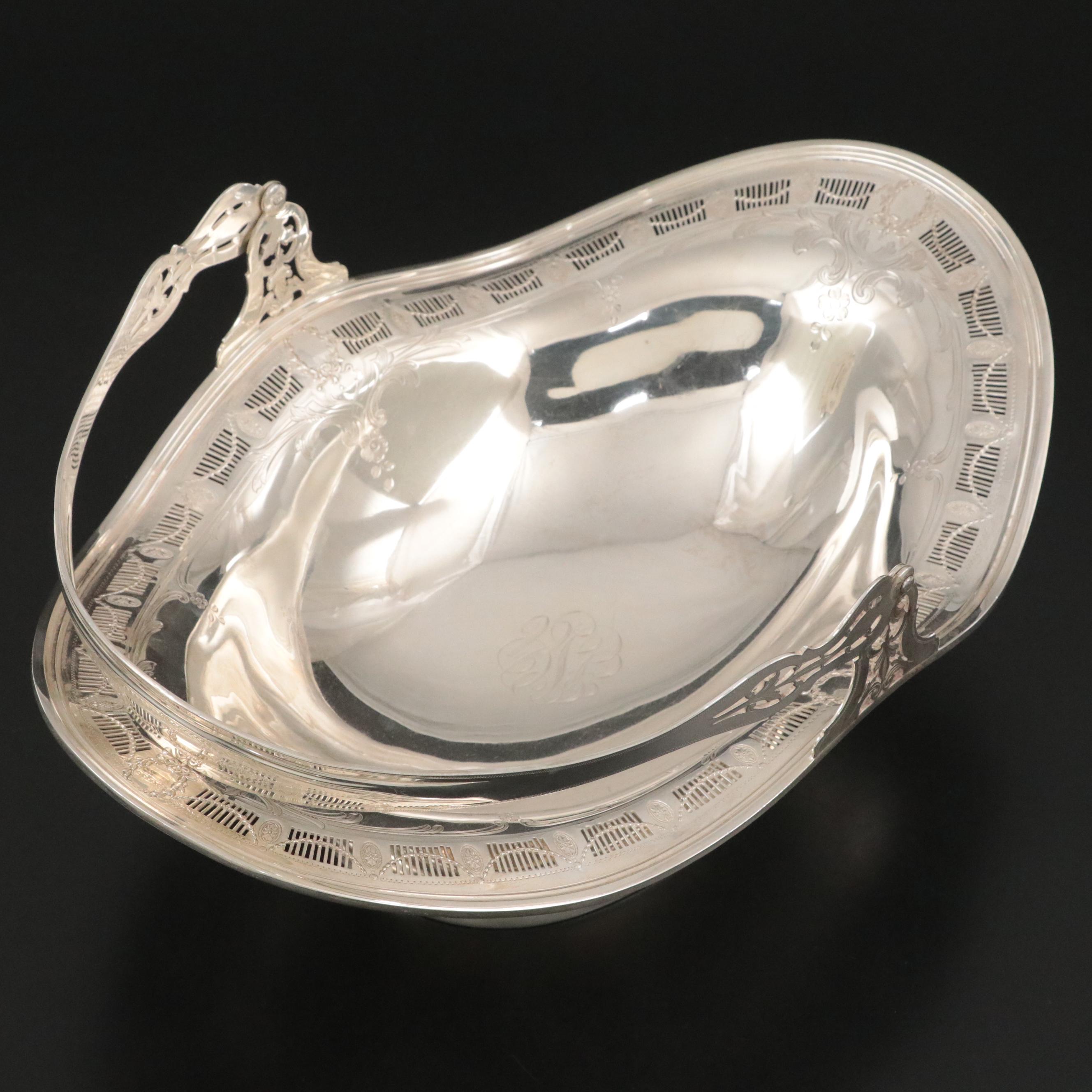 Frank M. Whiting Adams Style Reticulated Sterling Silver Basket