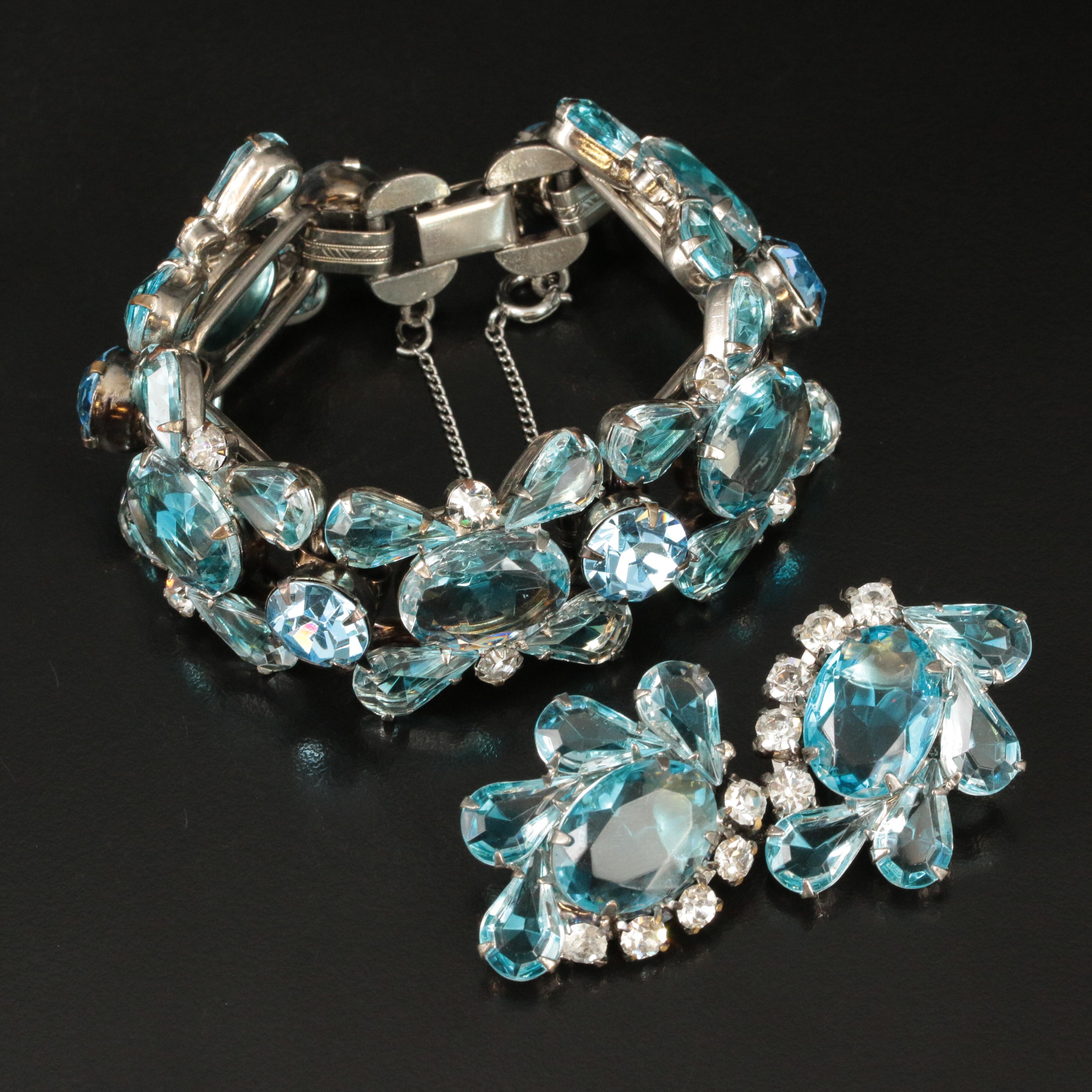 Juliana Rhinestone Bracelet and Earring Set