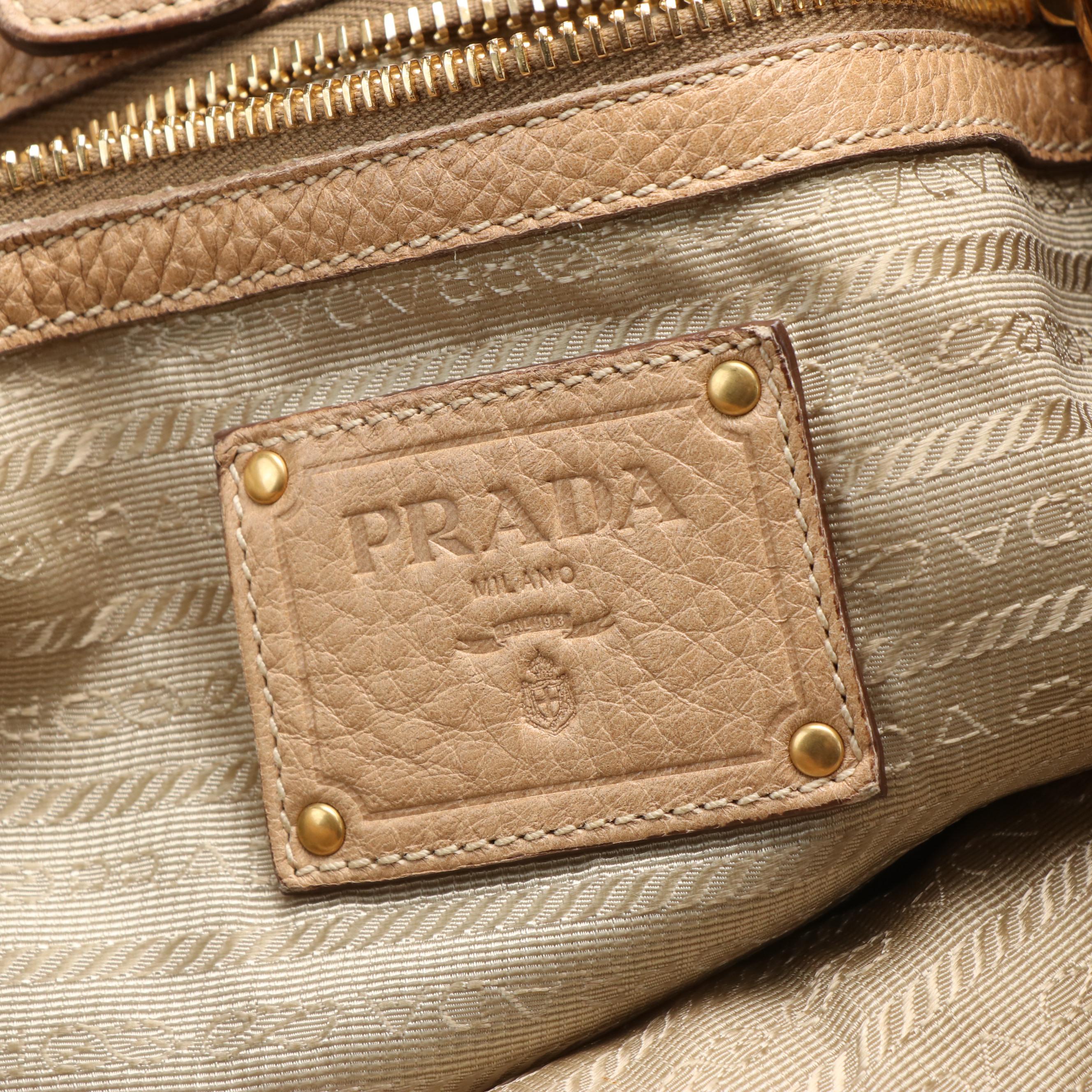 Prada Shoulder Bag in Cervo Antik Deerskin Leather