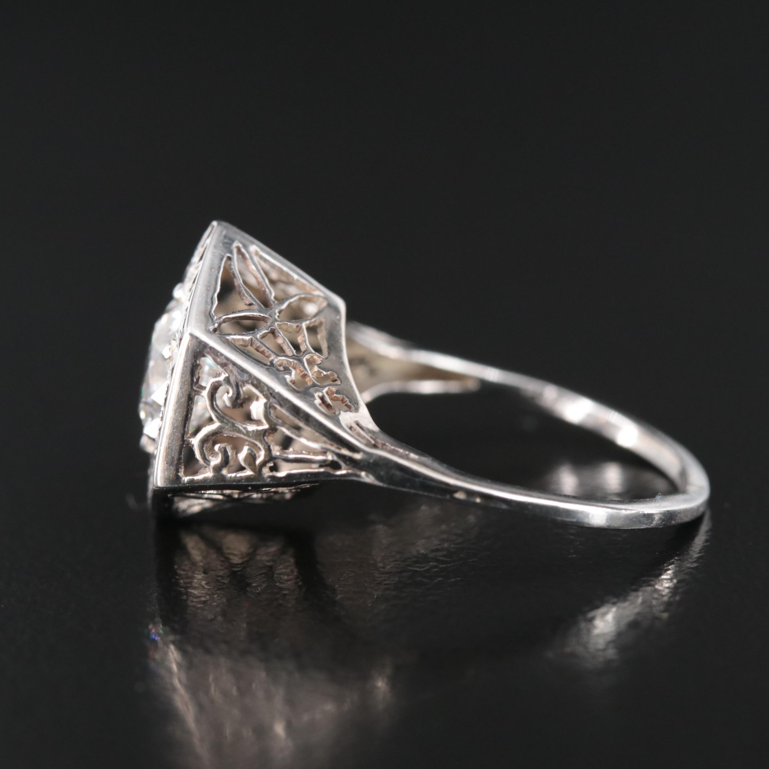 Art Deco 14K 1.16 CT Diamond Ring