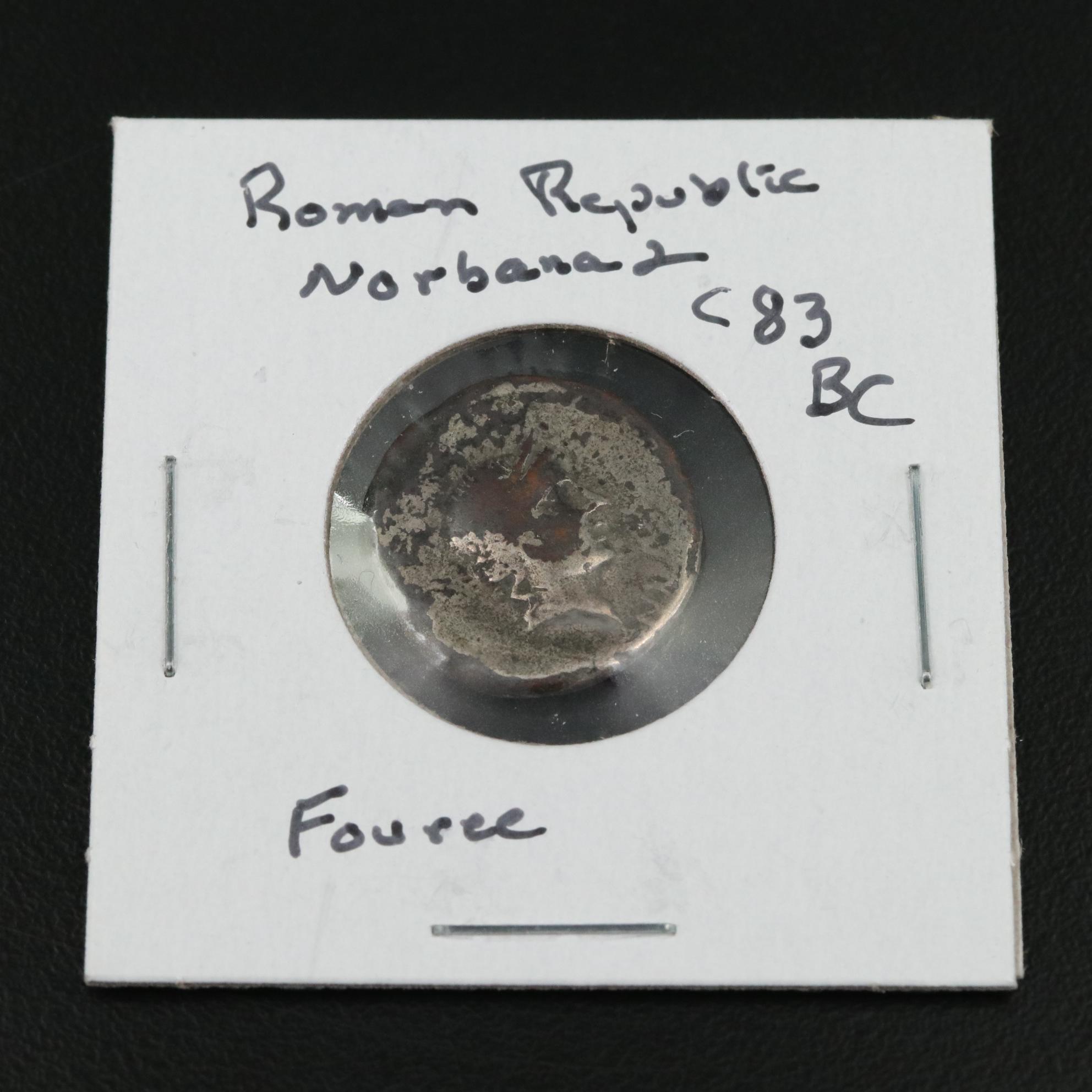 Ancient Roman Republic Fouree Denarius, ca. 80 B.C.