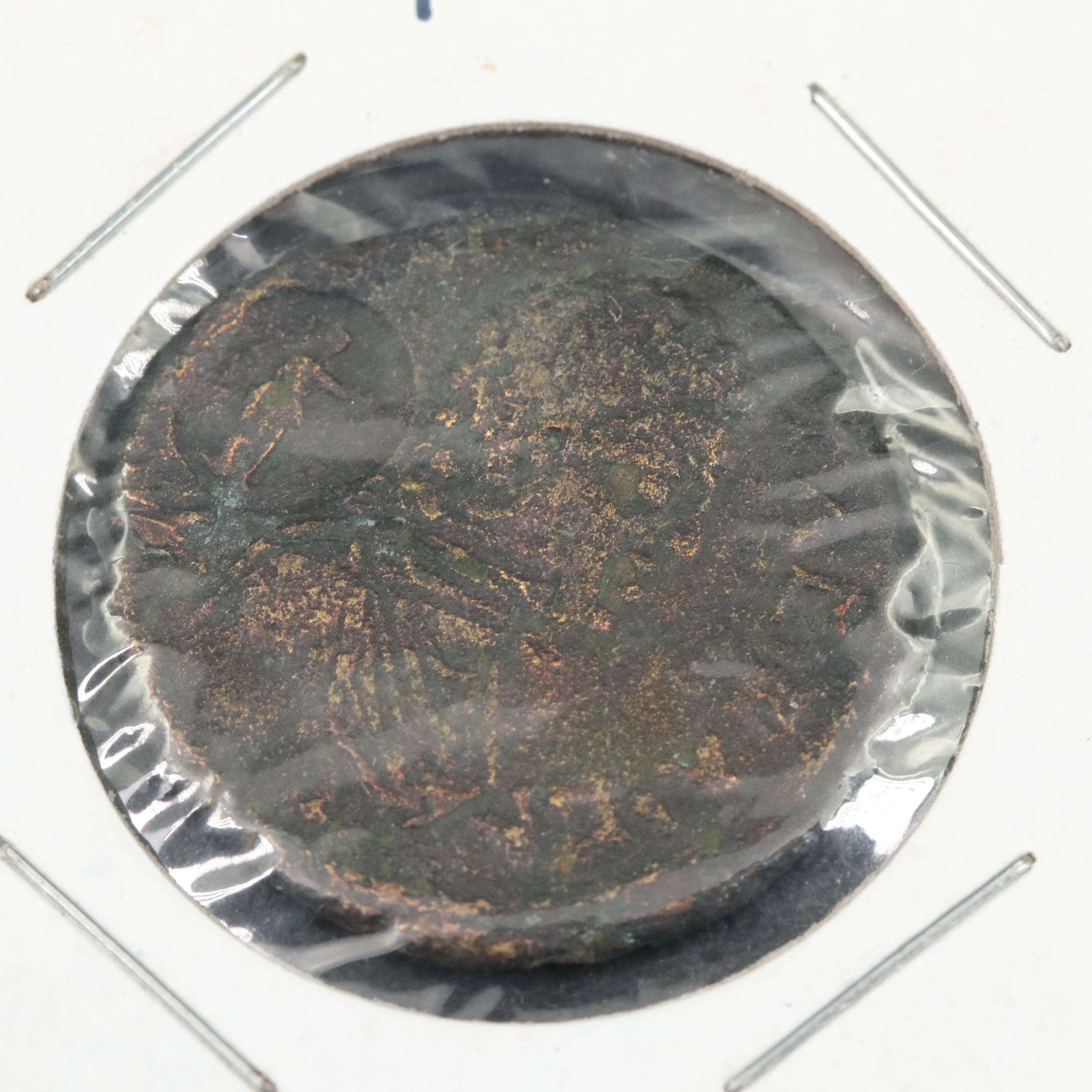 Ancient Roman Imperial Follis Coin of Geta, ca. 209 A.D.