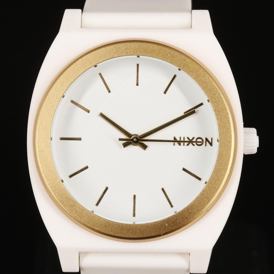 Nixon Time Teller P Quartz Watch with White Strap