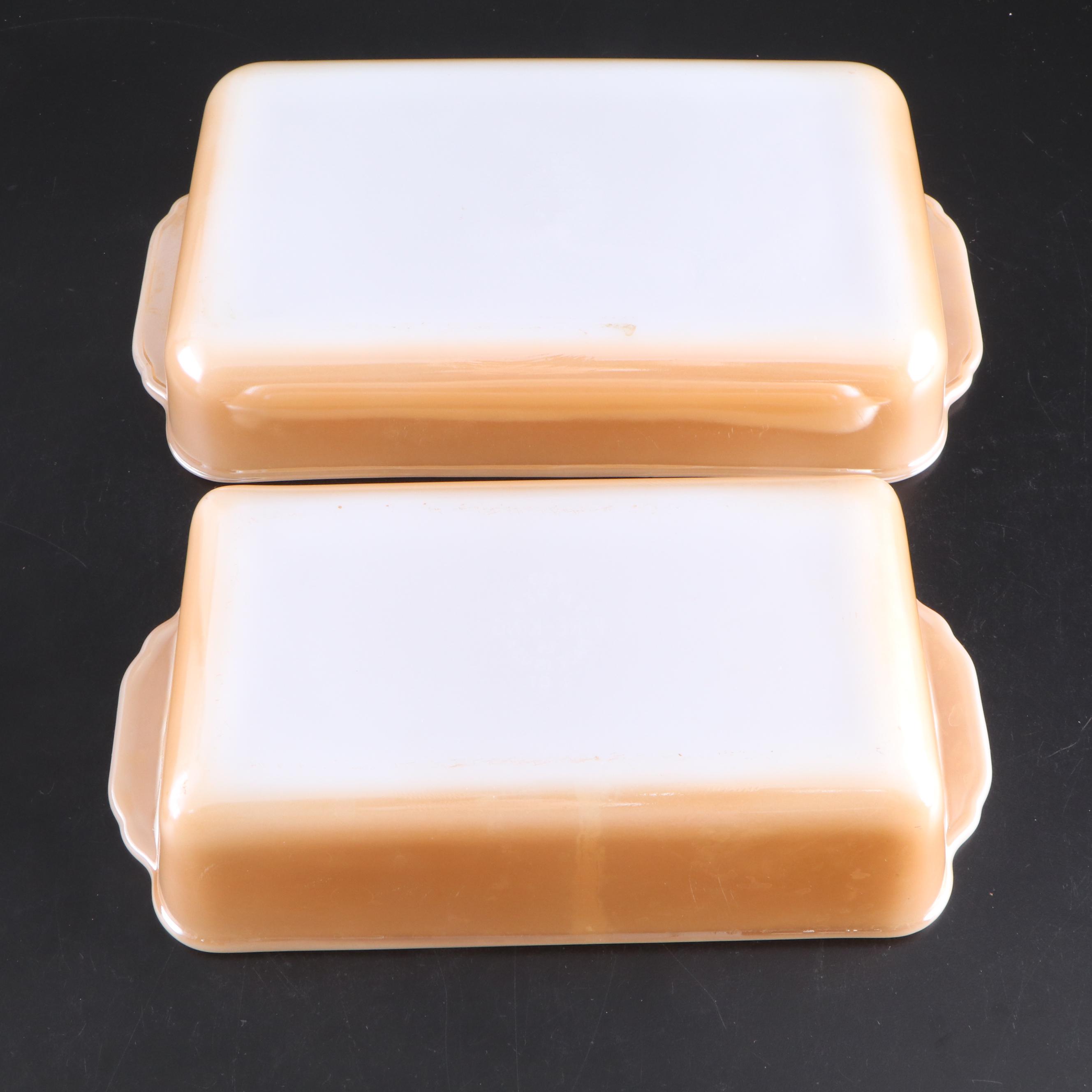 Fire King Luster Pink with Pyrex and Other Glass Bakeware