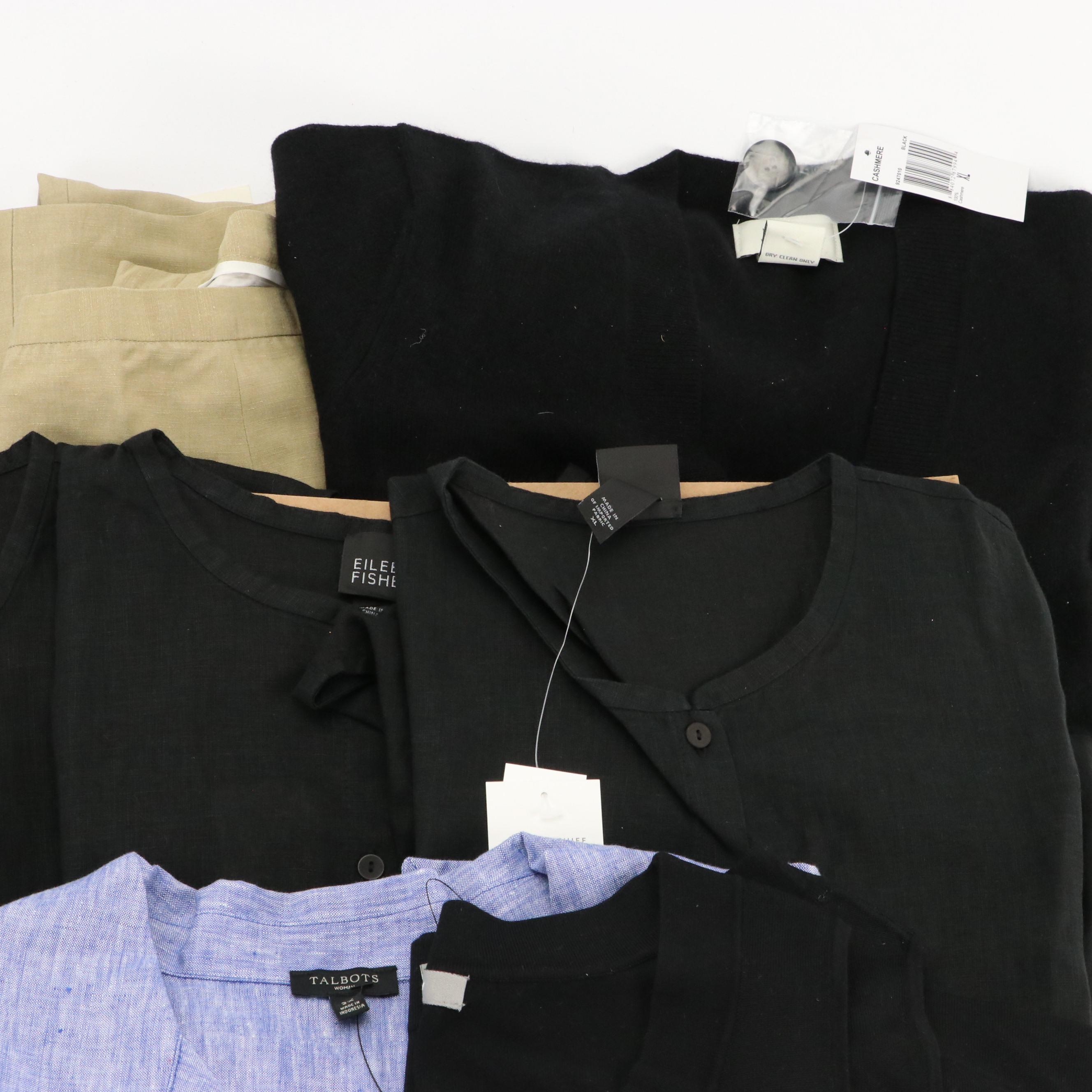 Eileen Fisher Linen Pants & Tops, Talbots Blouse, Neiman Marcus Cardigan, More