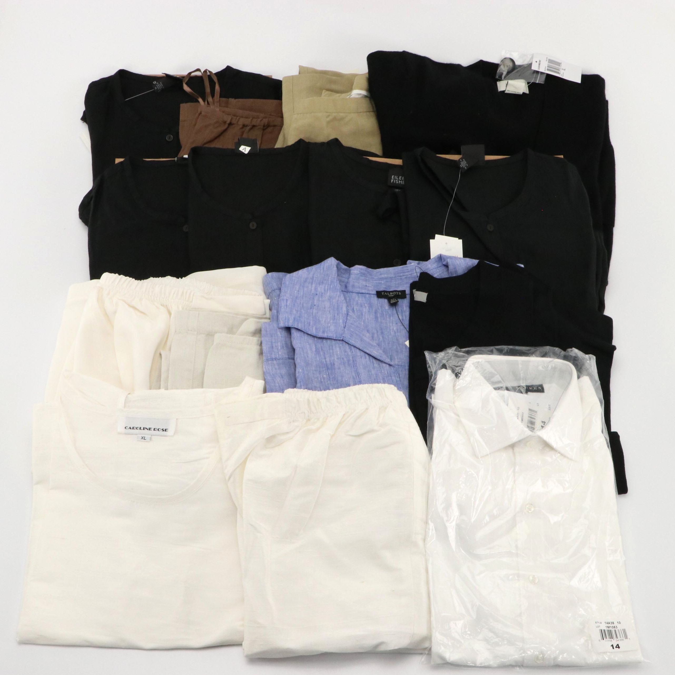 Eileen Fisher Linen Pants & Tops, Talbots Blouse, Neiman Marcus Cardigan, More