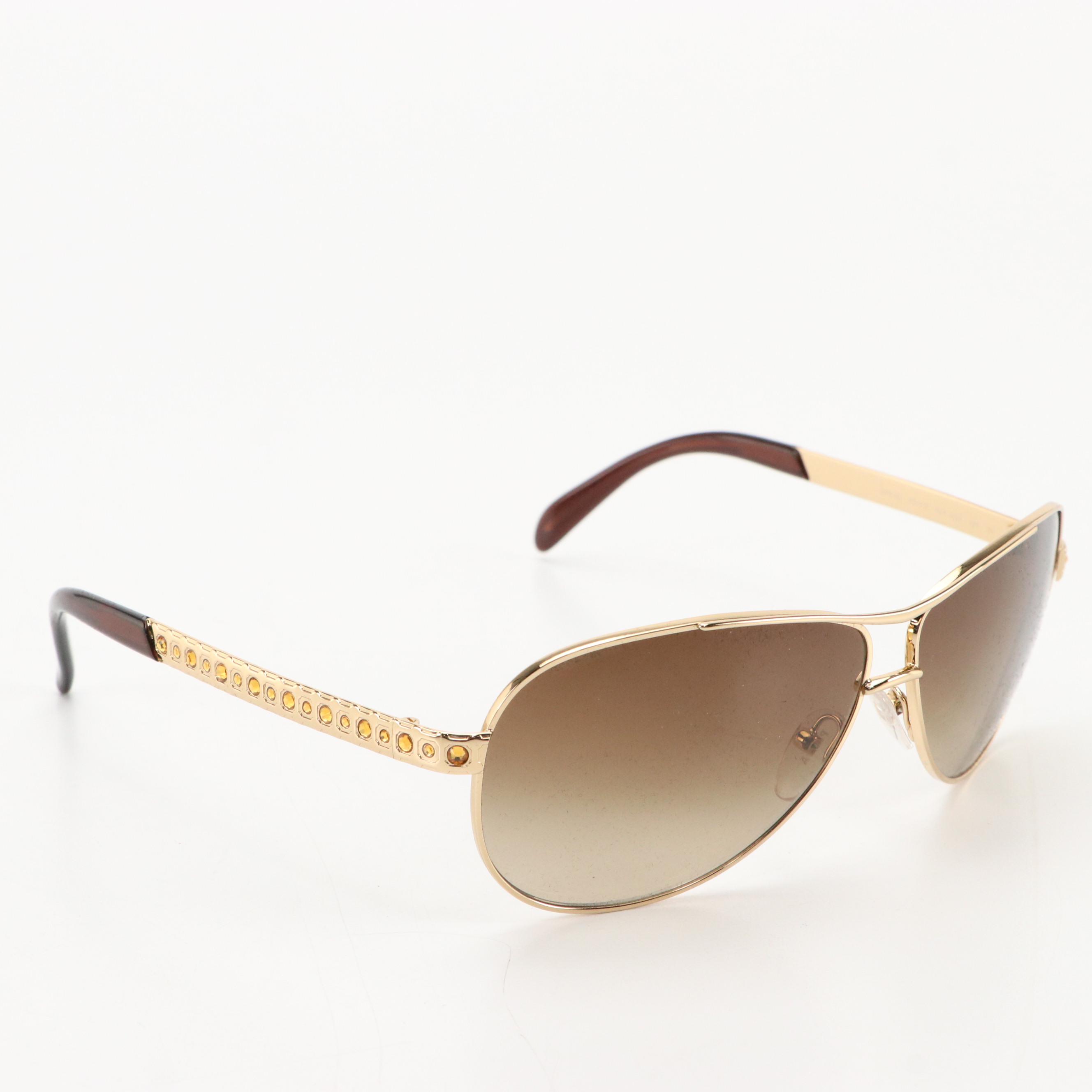 Prada SPR561 Crystal Aviator Sunglasses with Case