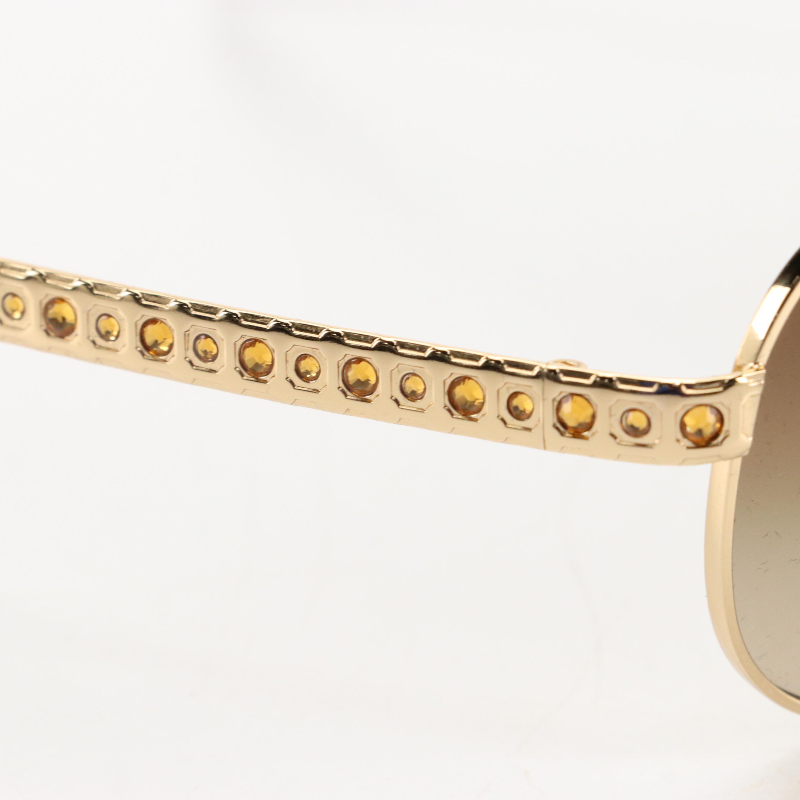 Prada SPR561 Crystal Aviator Sunglasses with Case