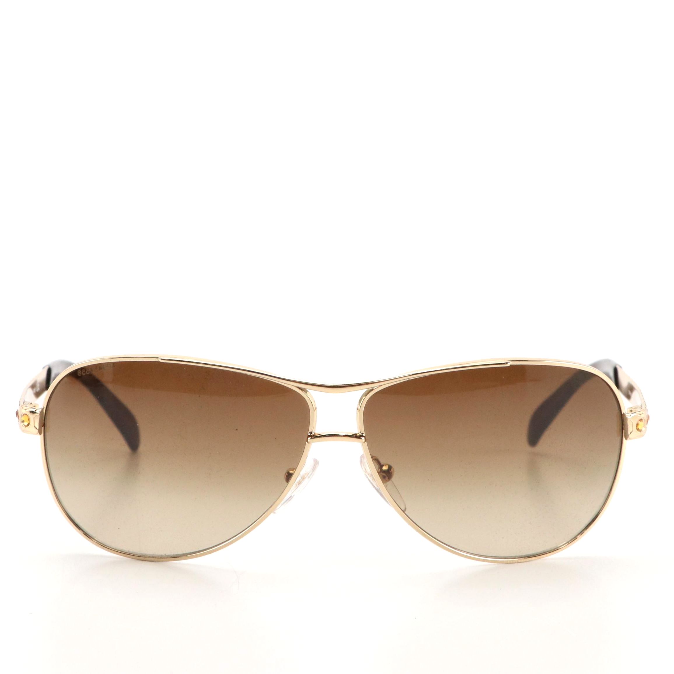 Prada SPR561 Crystal Aviator Sunglasses with Case