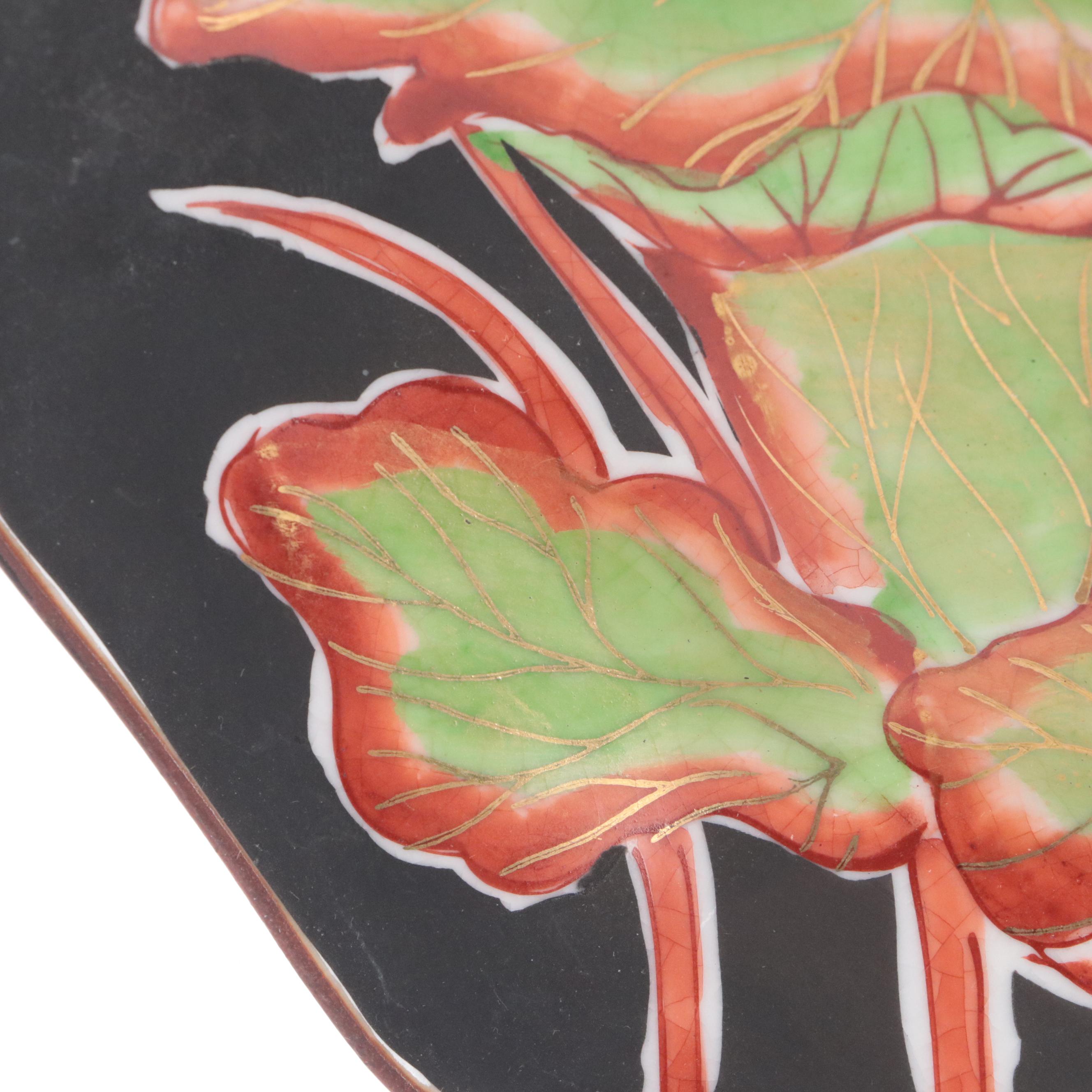 Namaskar Mudra Pose Ceramic Buddha with Hand Glazed Japanese Porcelain Plate