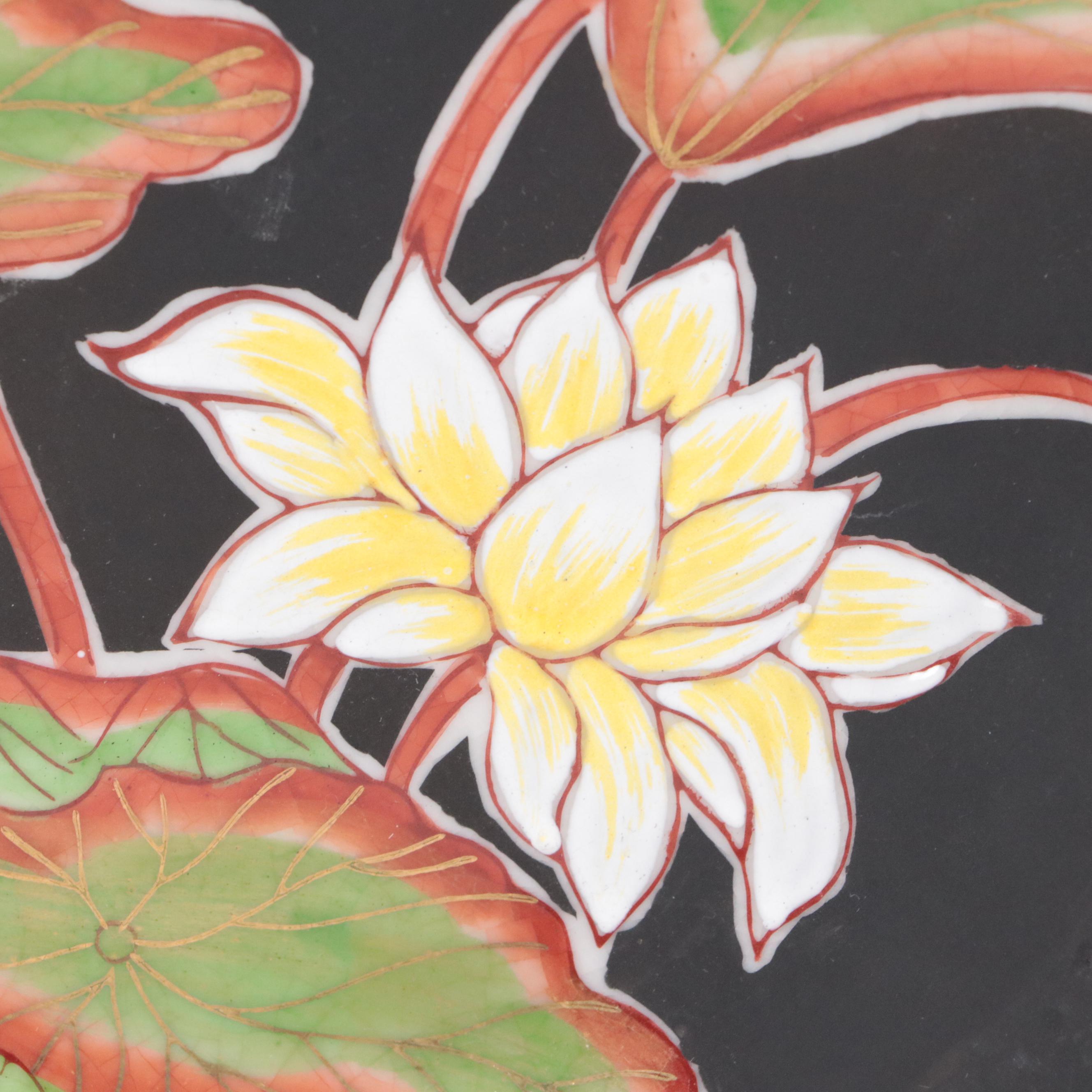 Namaskar Mudra Pose Ceramic Buddha with Hand Glazed Japanese Porcelain Plate