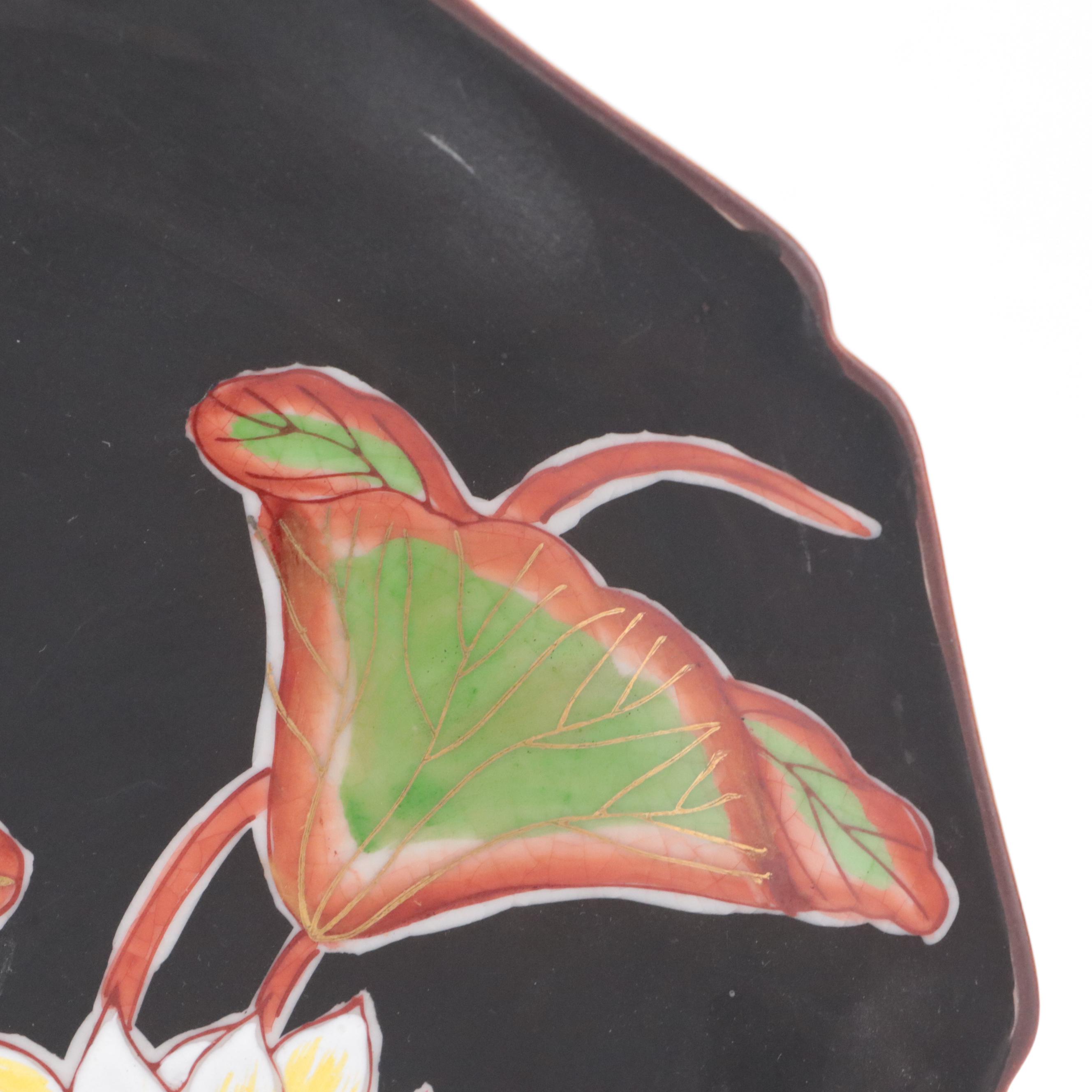 Namaskar Mudra Pose Ceramic Buddha with Hand Glazed Japanese Porcelain Plate