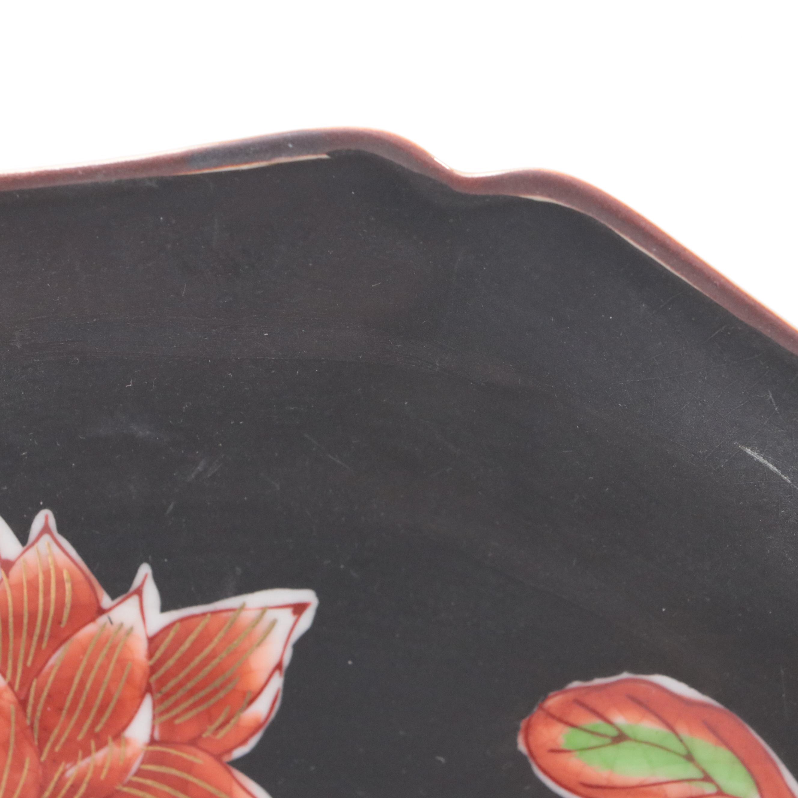 Namaskar Mudra Pose Ceramic Buddha with Hand Glazed Japanese Porcelain Plate