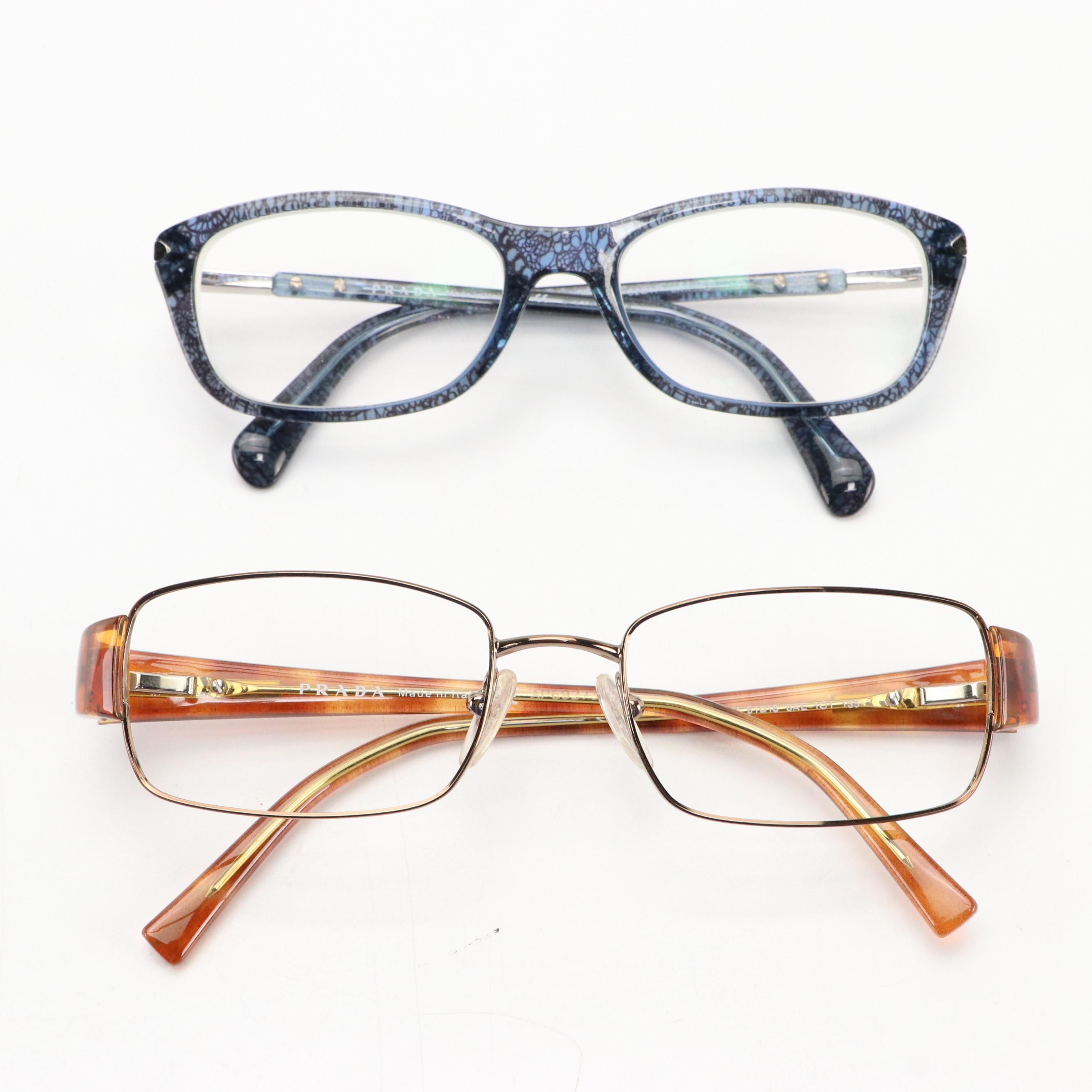 Prada VPR04P and VPR68H Prescription Eyeglasses with Cases