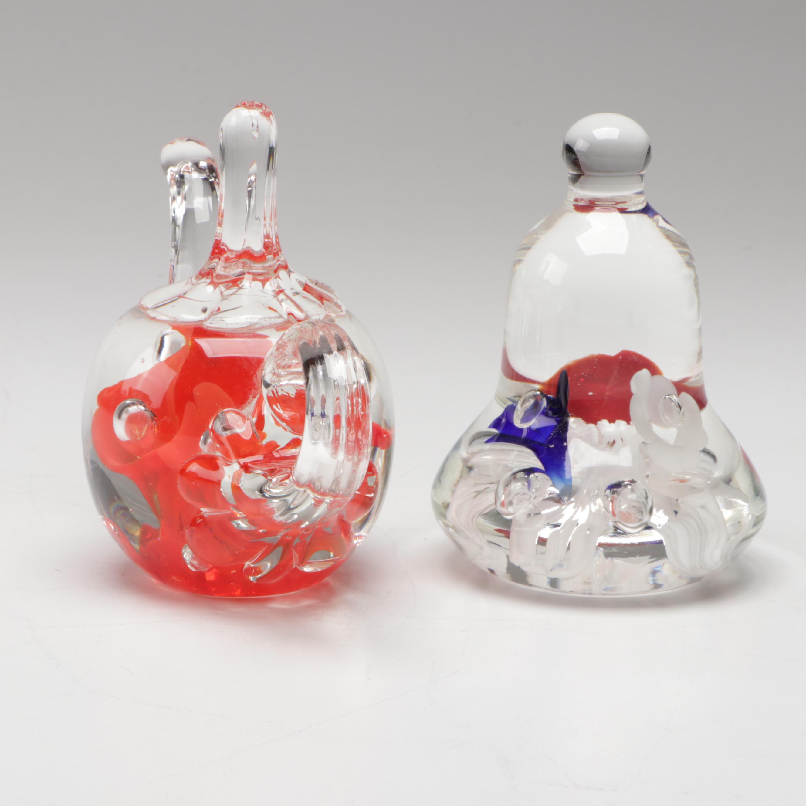 Joe Rice, Joe St. Clair, and Other Art Glass Paperweight with Joe Zimmerman Vase