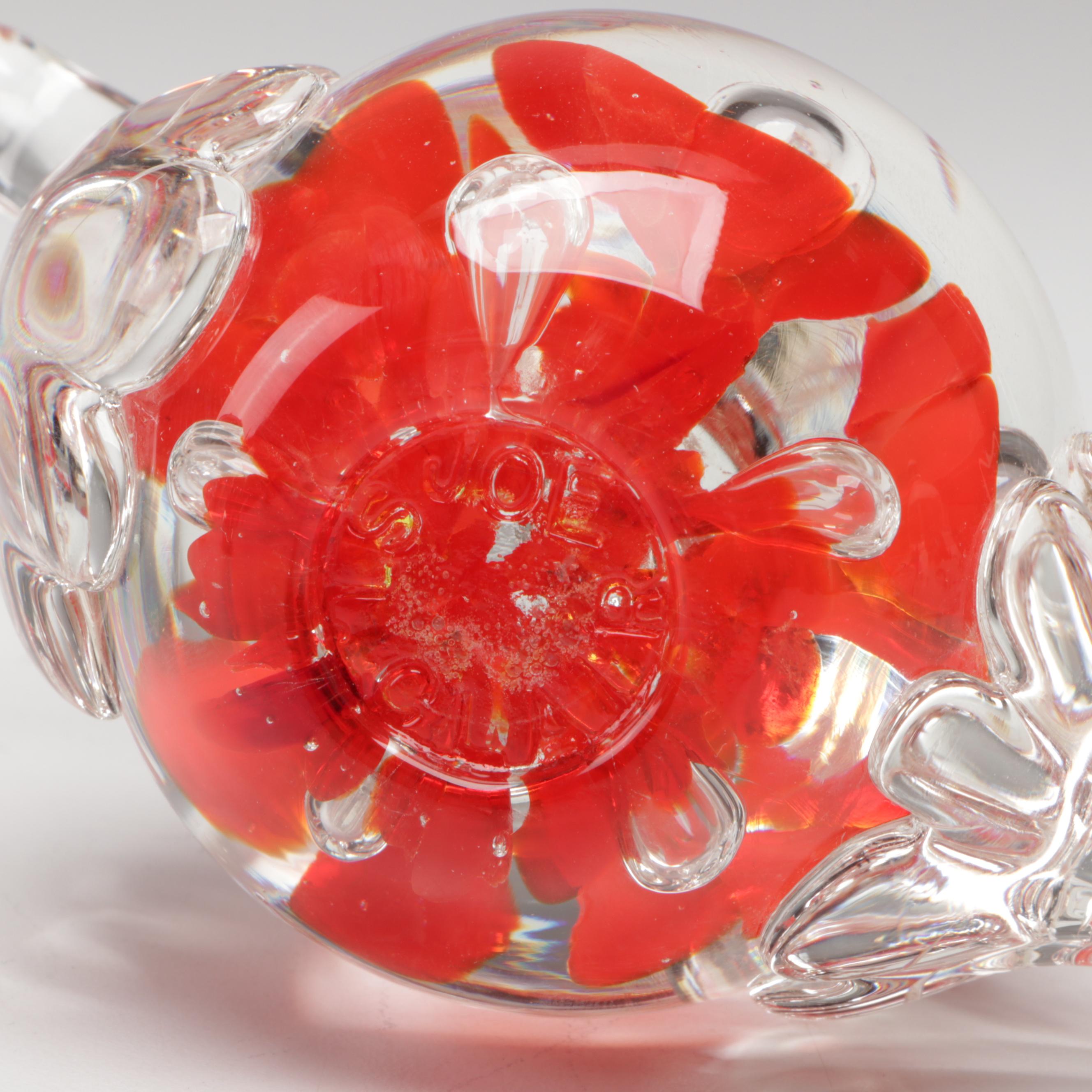 Joe Rice, Joe St. Clair, and Other Art Glass Paperweight with Joe Zimmerman Vase