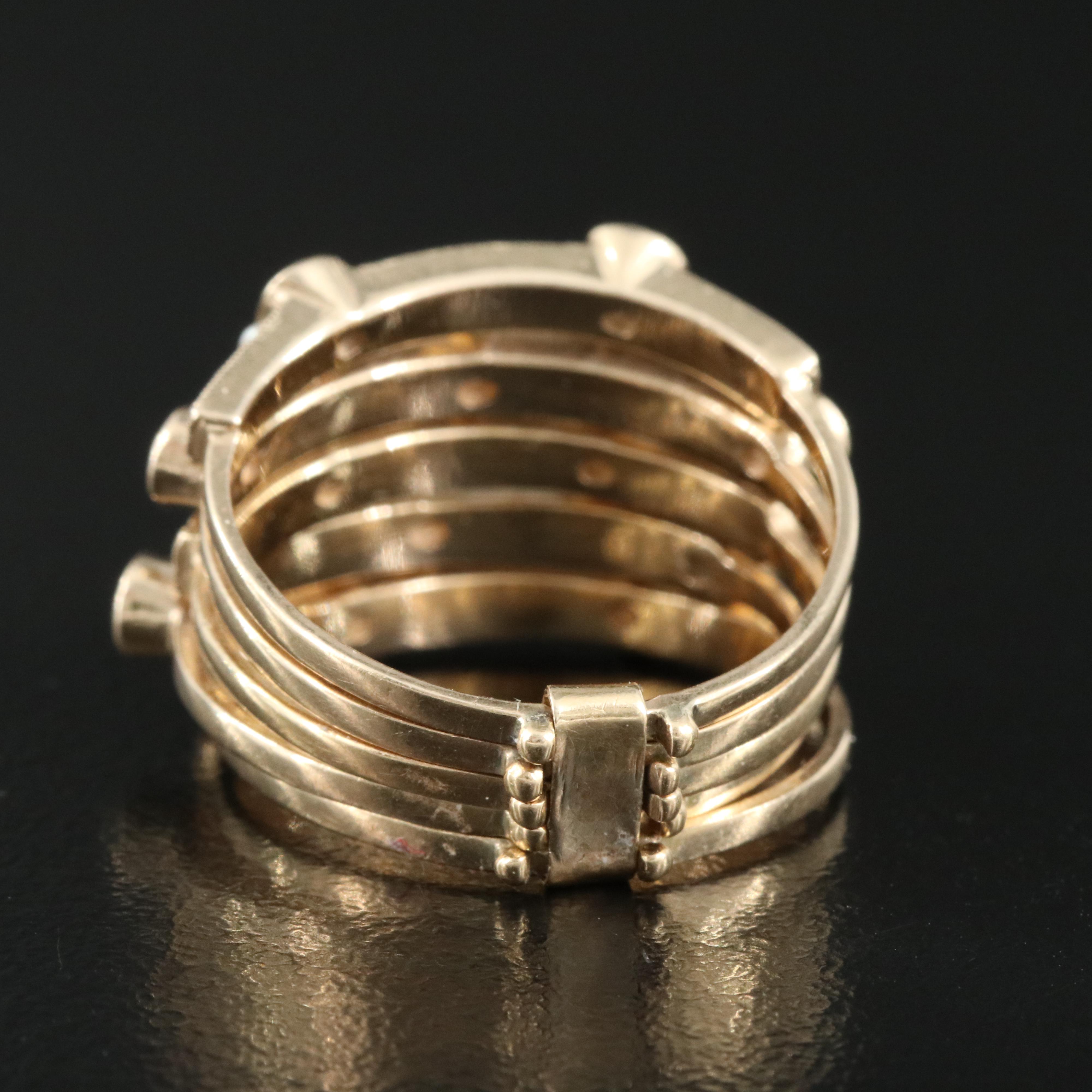 14K Ruby, Sapphire and Pearl Stack Rings