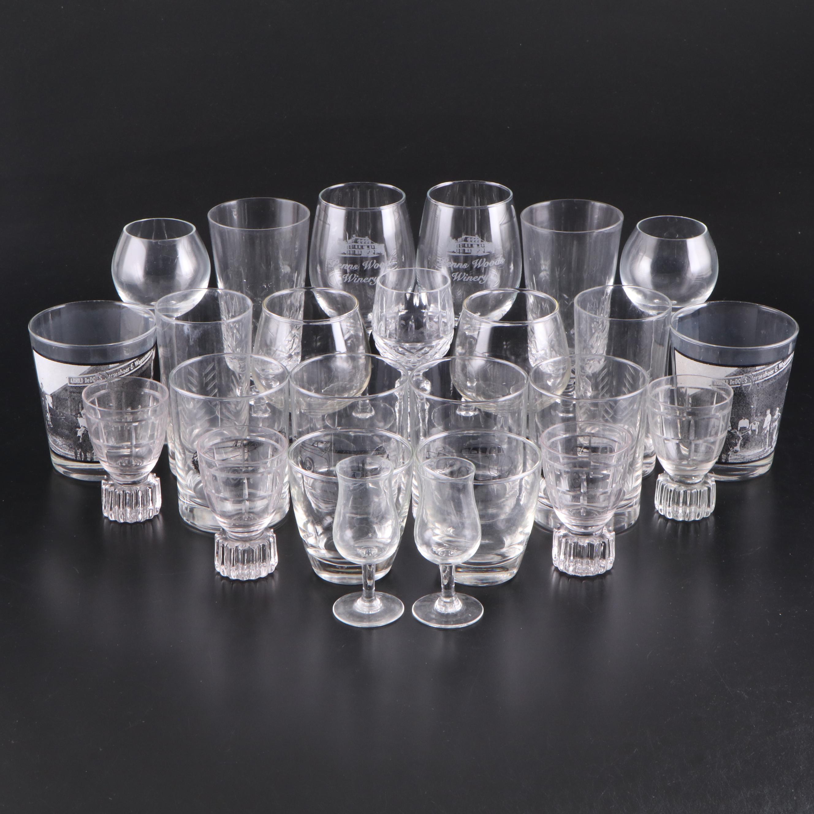 Libbey with Other Cocktail Glasses and Stemware, Mid to Late 20th Century