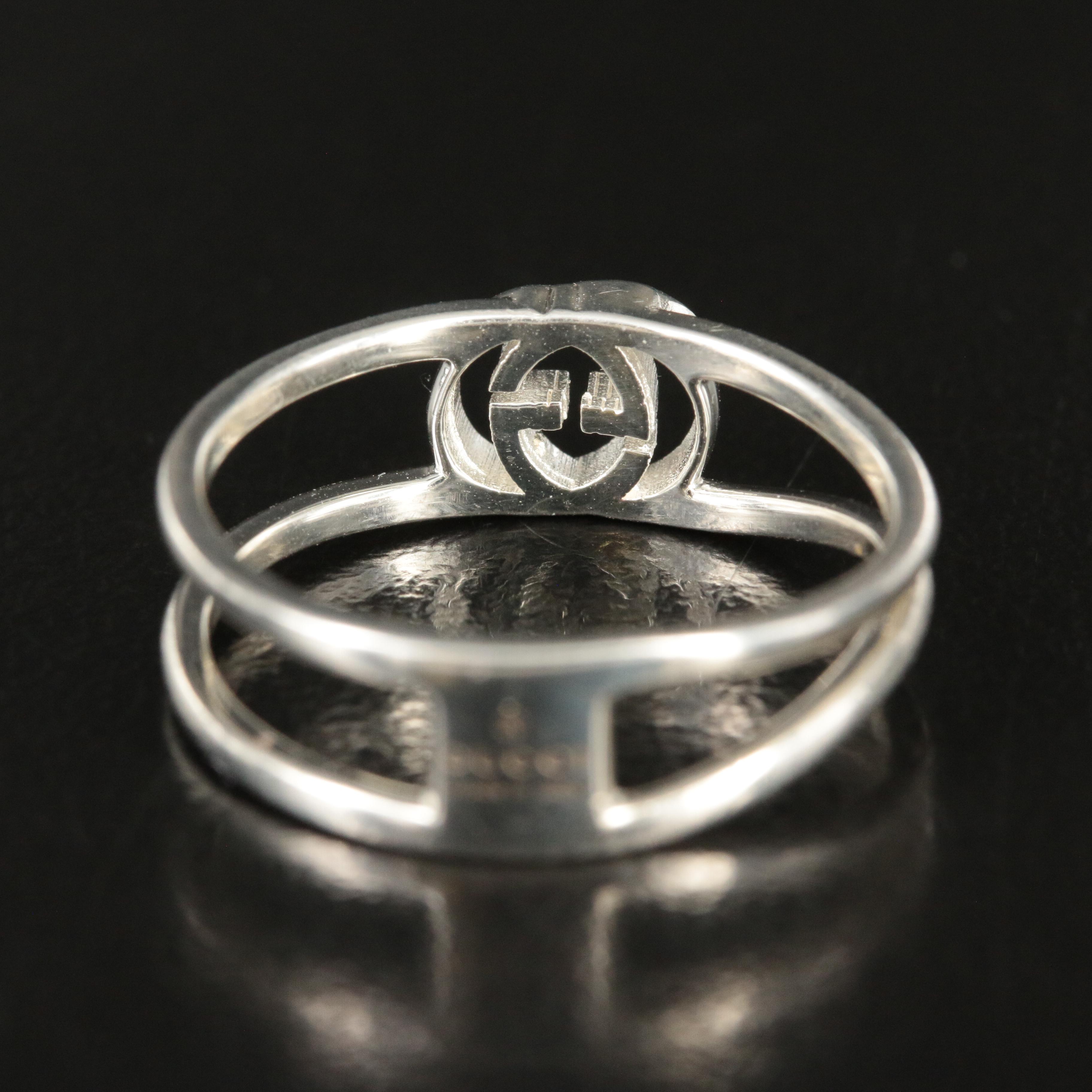 Gucci Sterling Interlocking G Thin Open Band