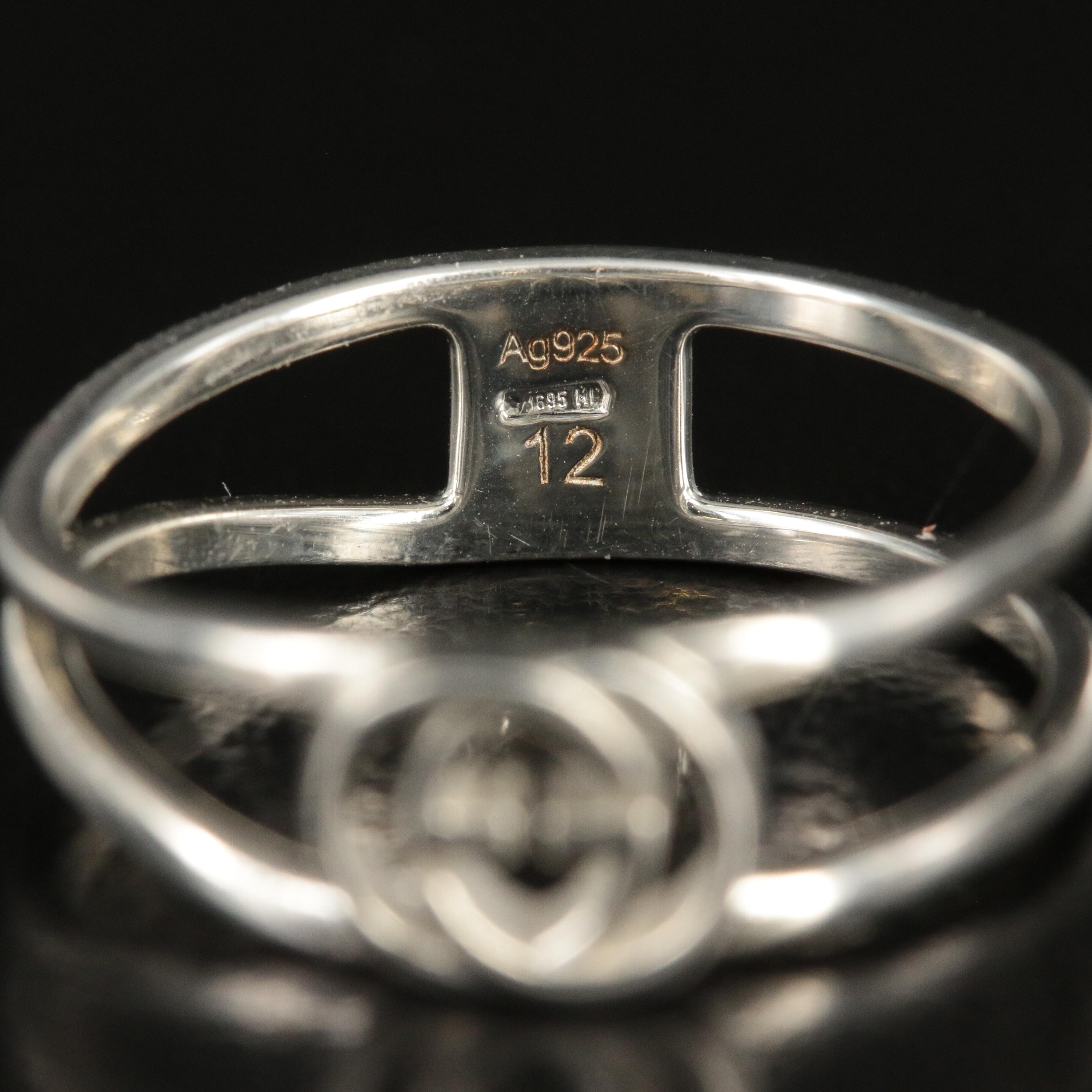 Gucci Sterling Interlocking G Thin Open Band