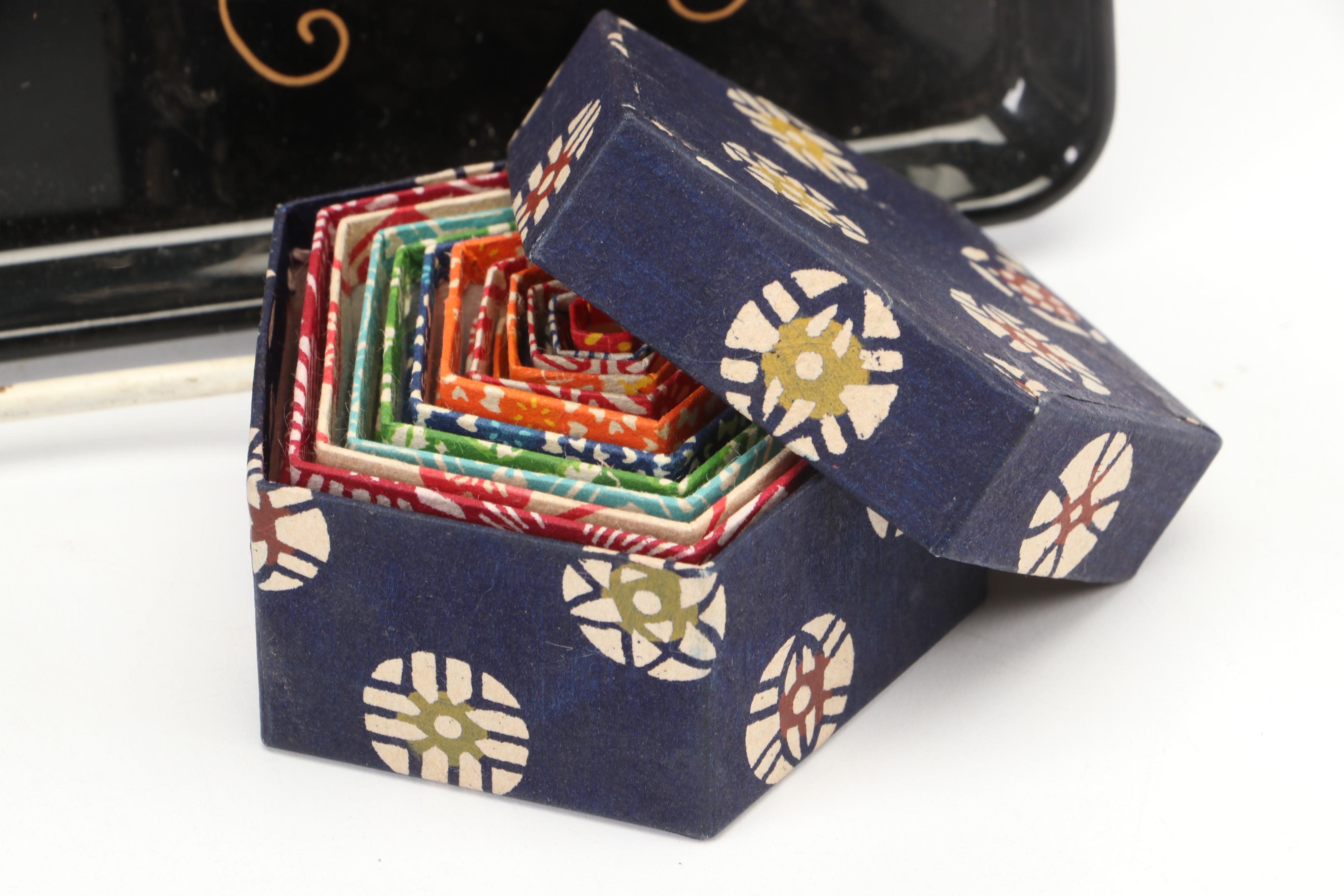 Chinese Lacquerware Tray with Other Boxes and Decor