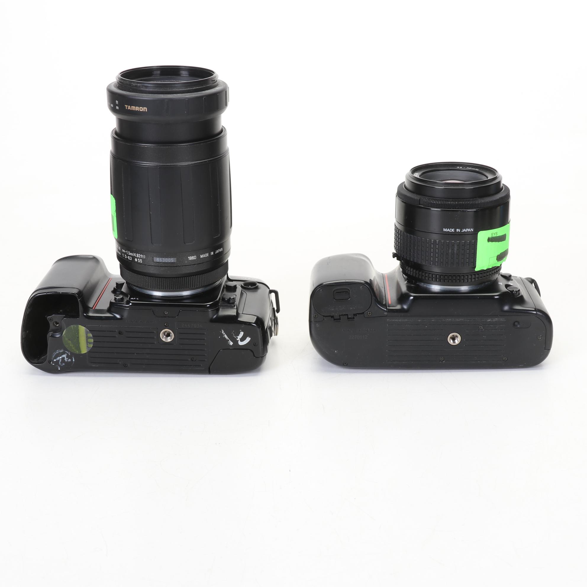 Nikon Film Camera Bodies with Lenses and Accessories