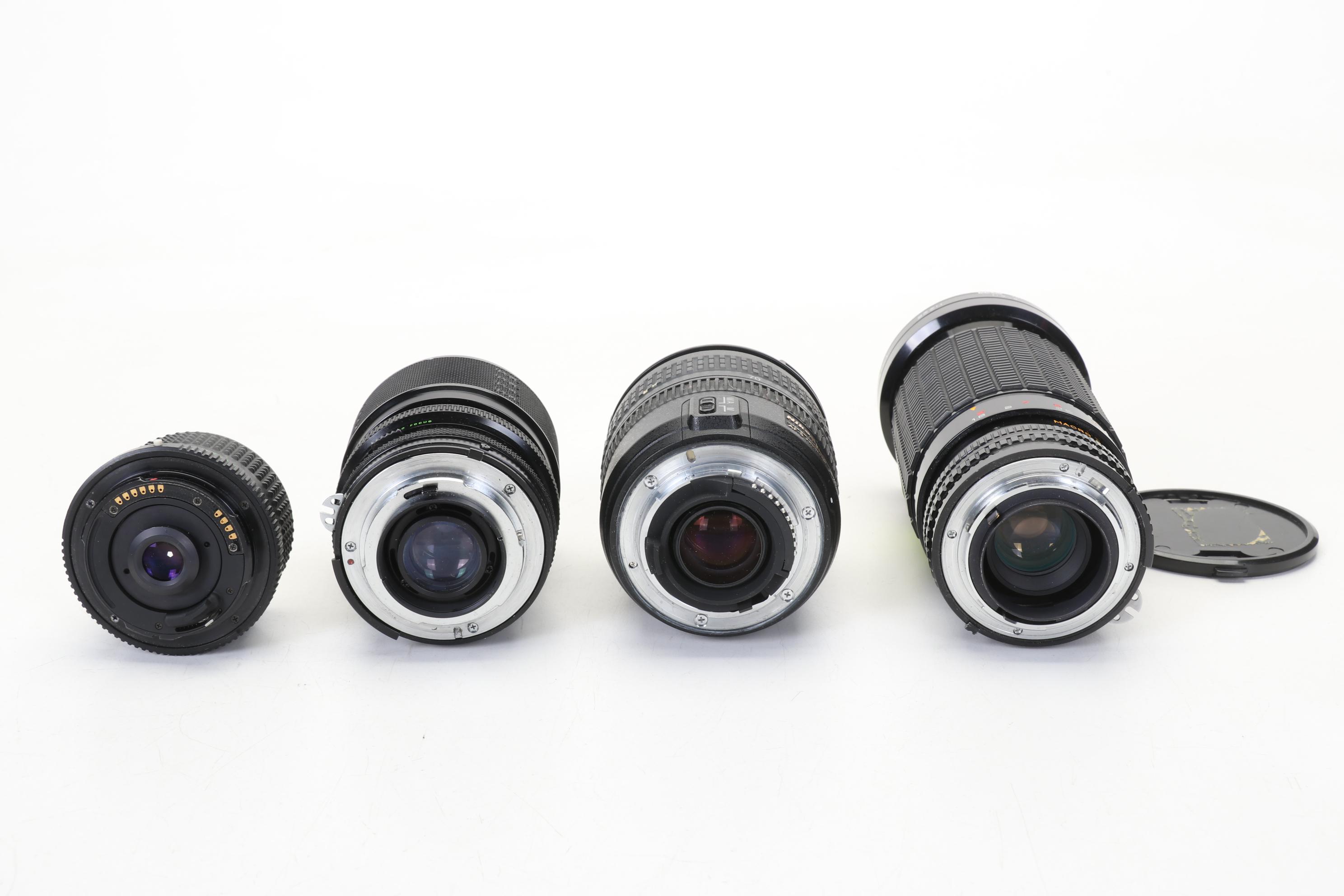 Nikon Film Camera Bodies with Lenses and Accessories