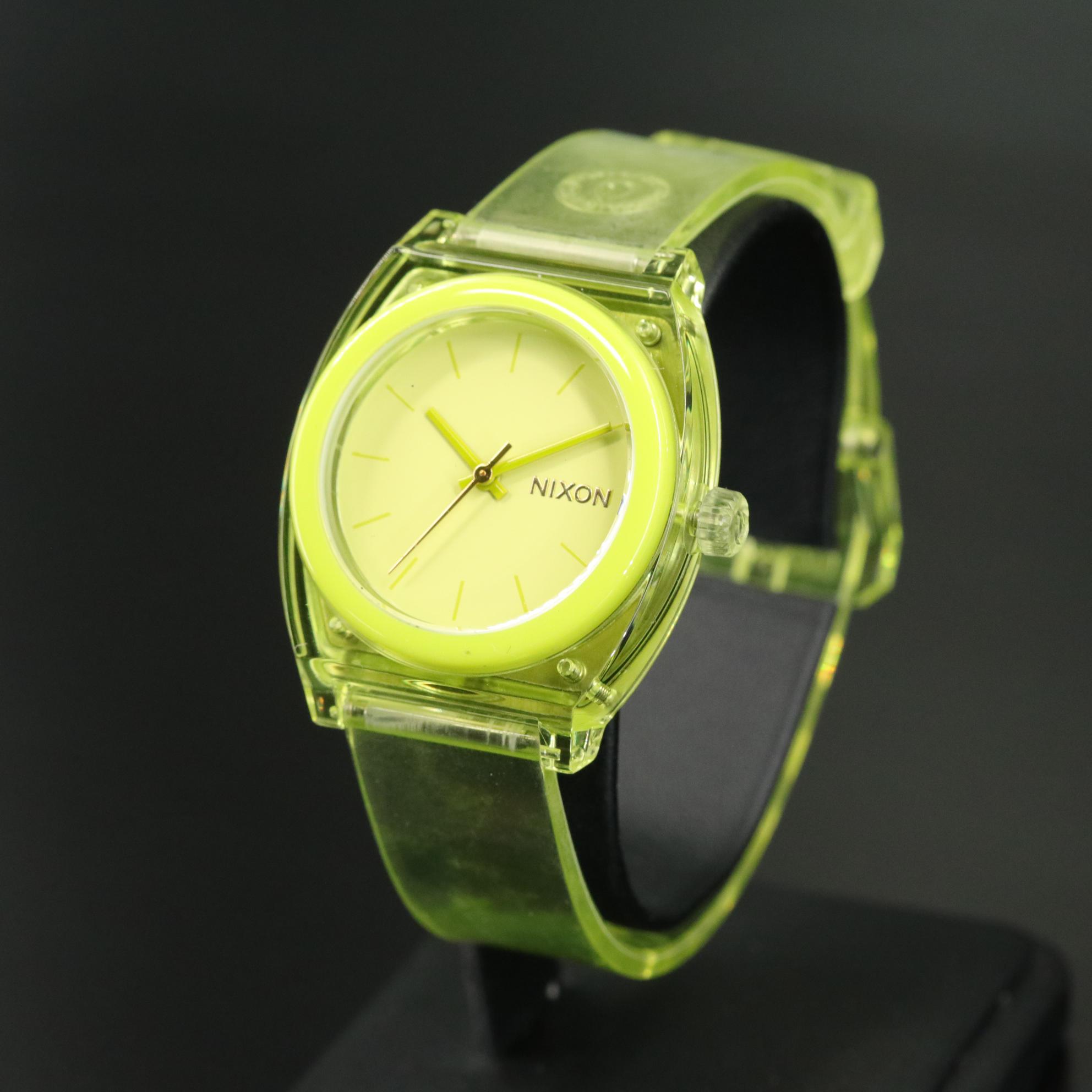 Nixon Medium Time Teller P Watch in Lime Green with Box