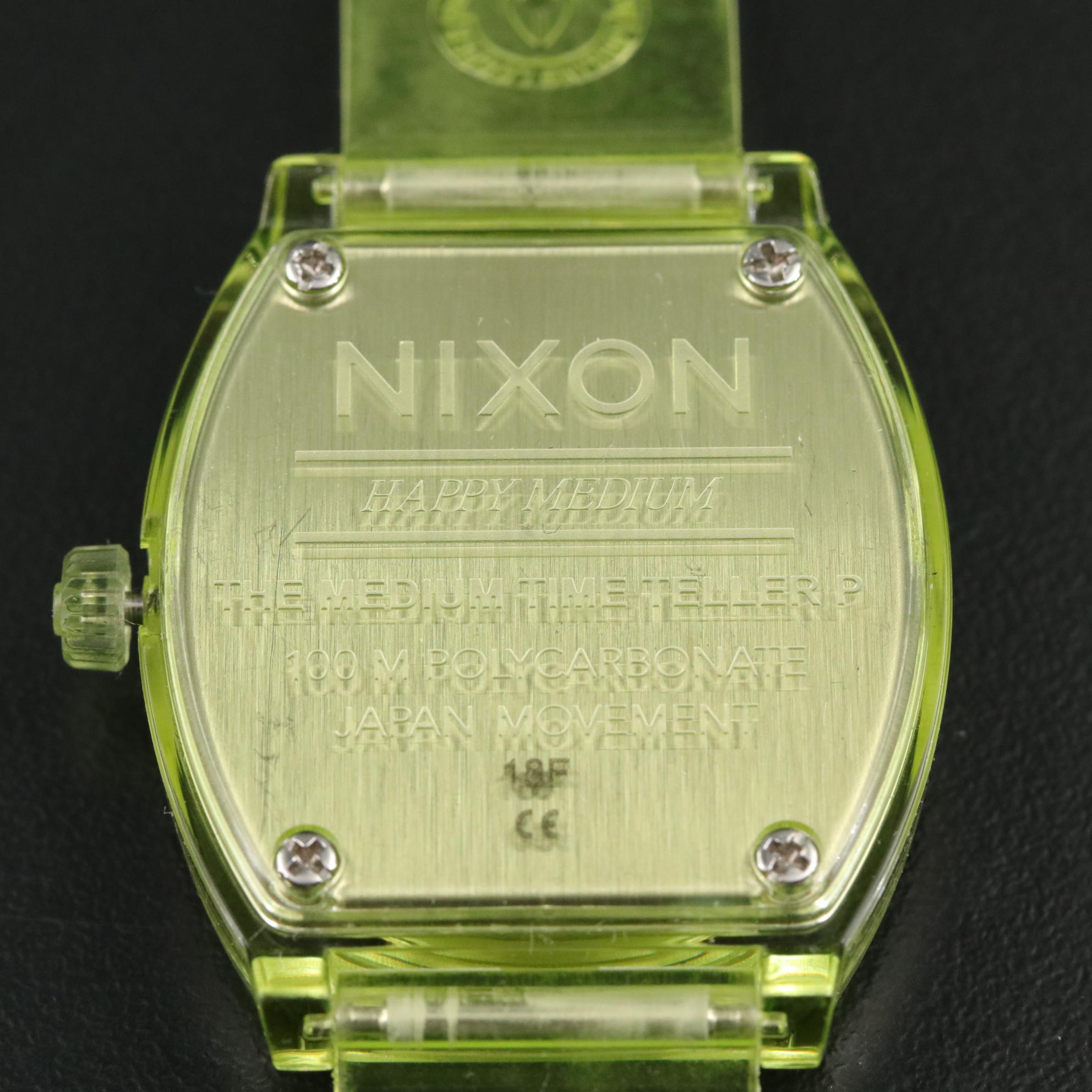 Nixon Medium Time Teller P Watch in Lime Green with Box