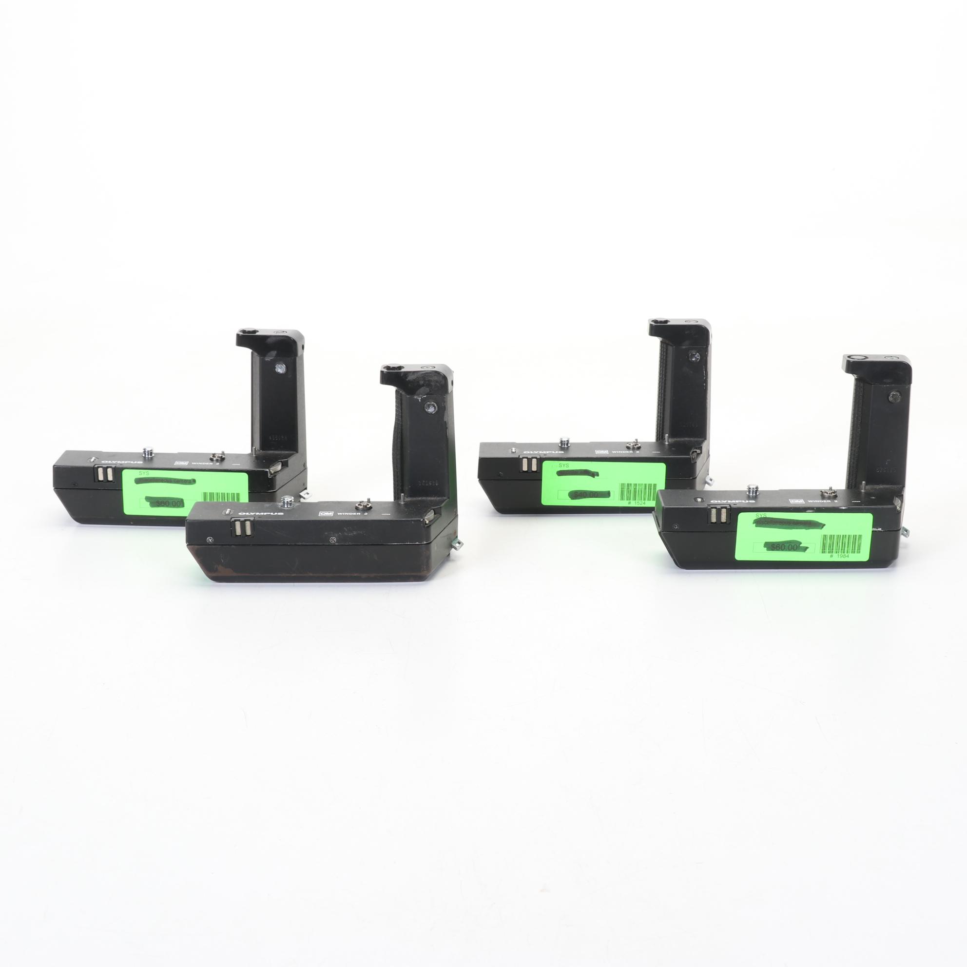 Four Olympus OM System Winder 2 Power Film Winders