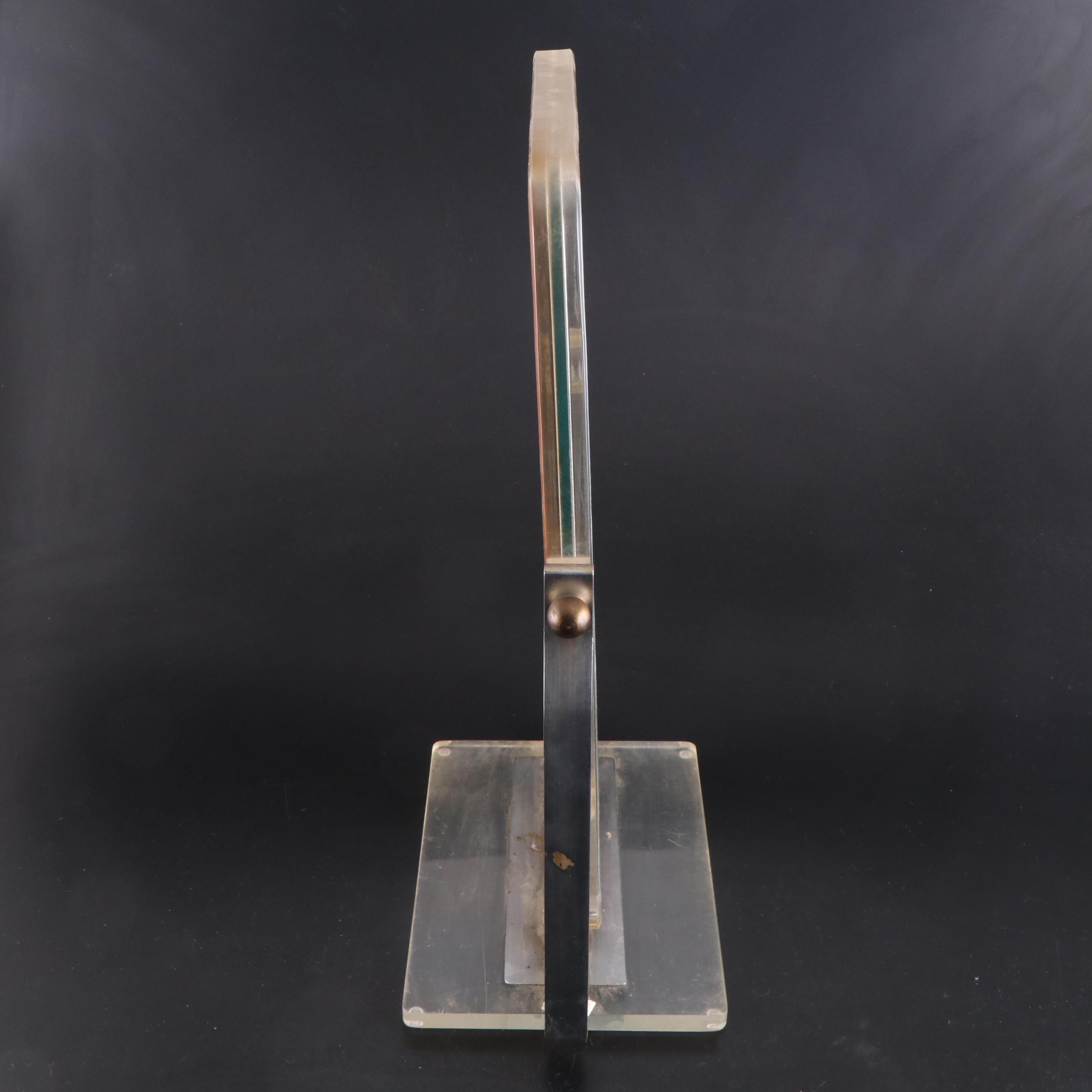 Acrylic Trimmed Pivot Vanity Mirror and Towel Bar